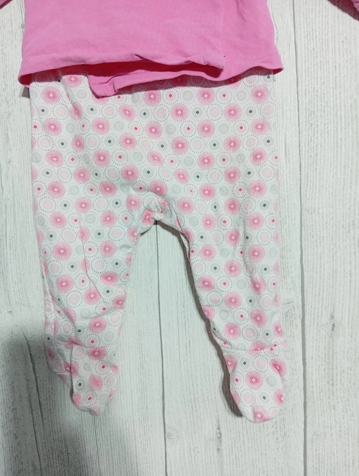 Pyjama 1 pièce fille - Taille 3 mois ( 60 cm) - obaibi - couleur fushia blanc et gris – Obaïbi – taille 3-6 mois / 62 cm 3