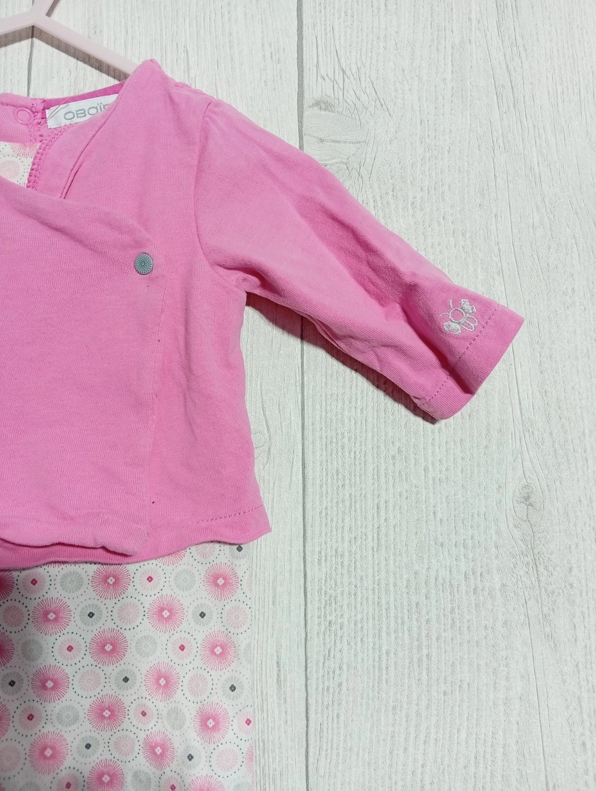 Pyjama 1 pièce fille - Taille 3 mois ( 60 cm) - obaibi - couleur fushia blanc et gris – Obaïbi – taille 3-6 mois / 62 cm 5