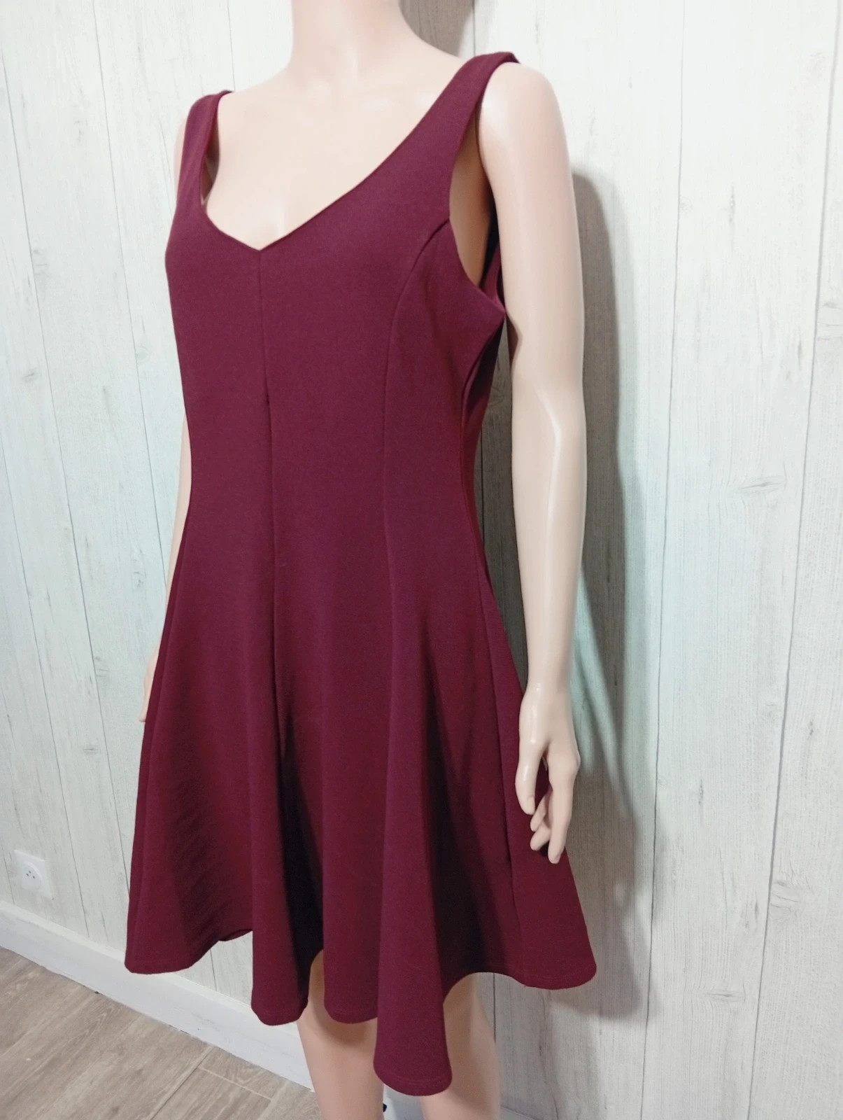 Robe femme- Taille XL/42 - La Halle - couleur bordeau – La Halle – taille XL / 42 / 14 5