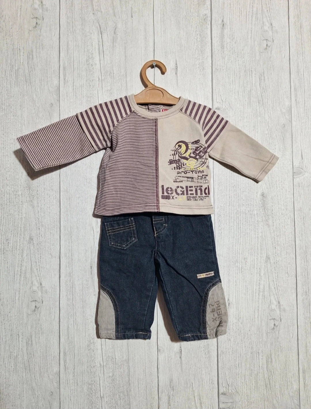 Ensemble 2 pièces garcon - Taille 6 mois- Kitiwatt - couleur marine et beige – Kitiwatt – taille 6-9 mois / 68 cm