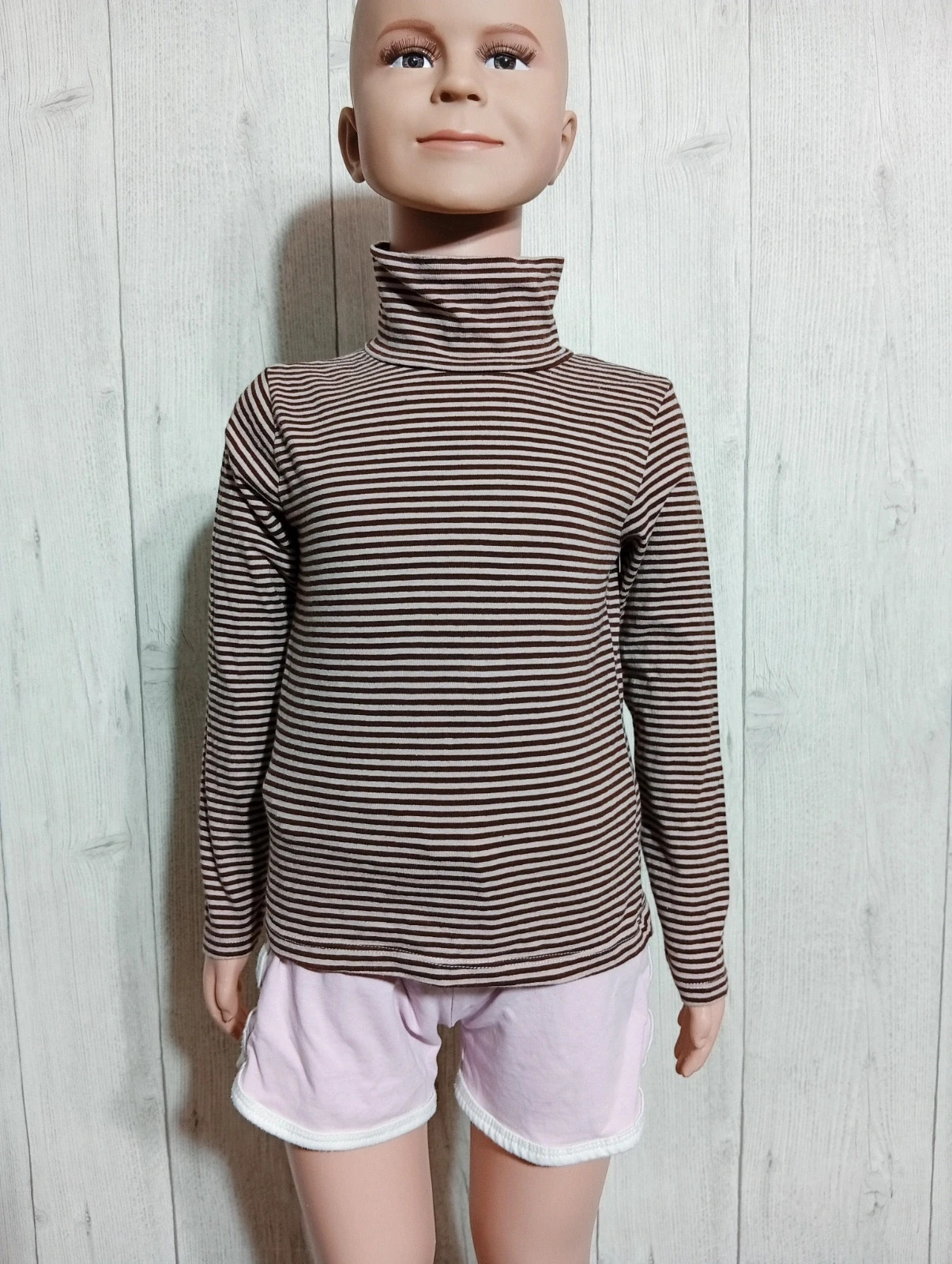 Pull à col roule fille - Taille 7/8 ans ( 122/128 cm) - Zeeman - couleur marron rose