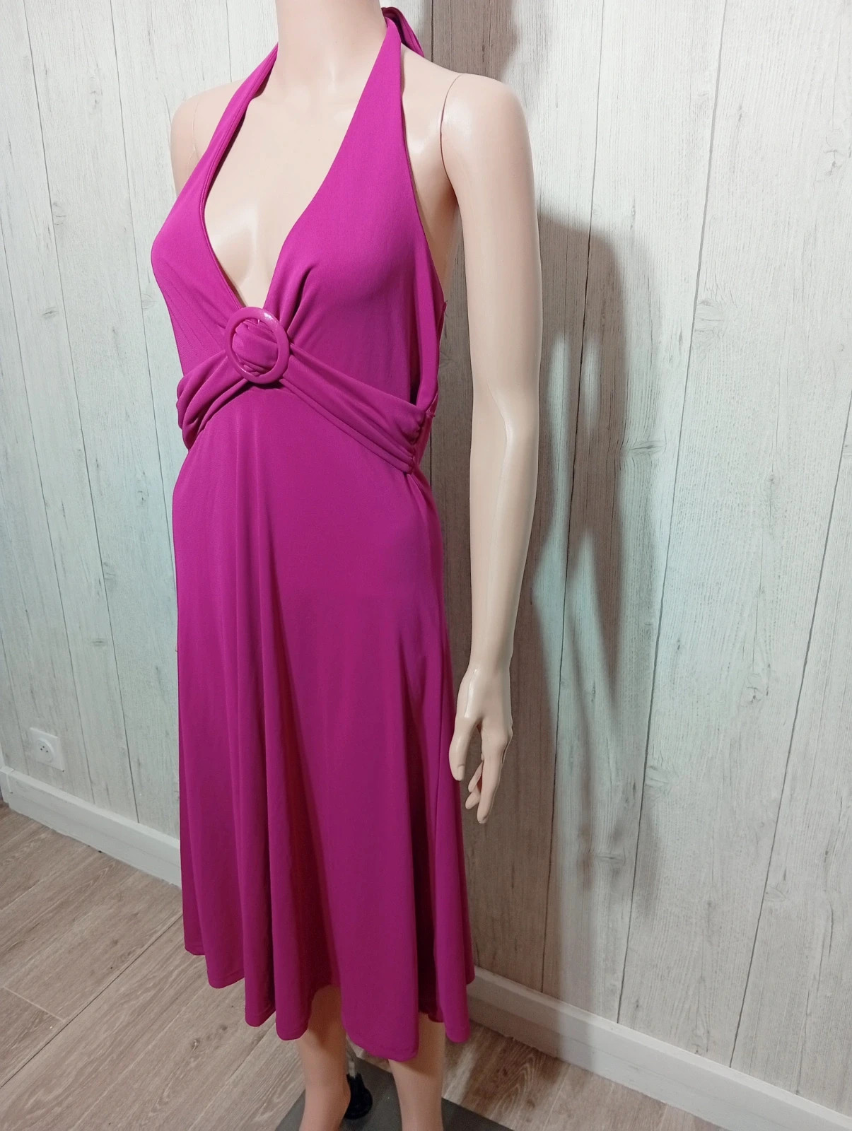 Robe longue femme - Taille XL/42 - H&M - couleur fushia – H&M – taille XL / 42 / 14 5