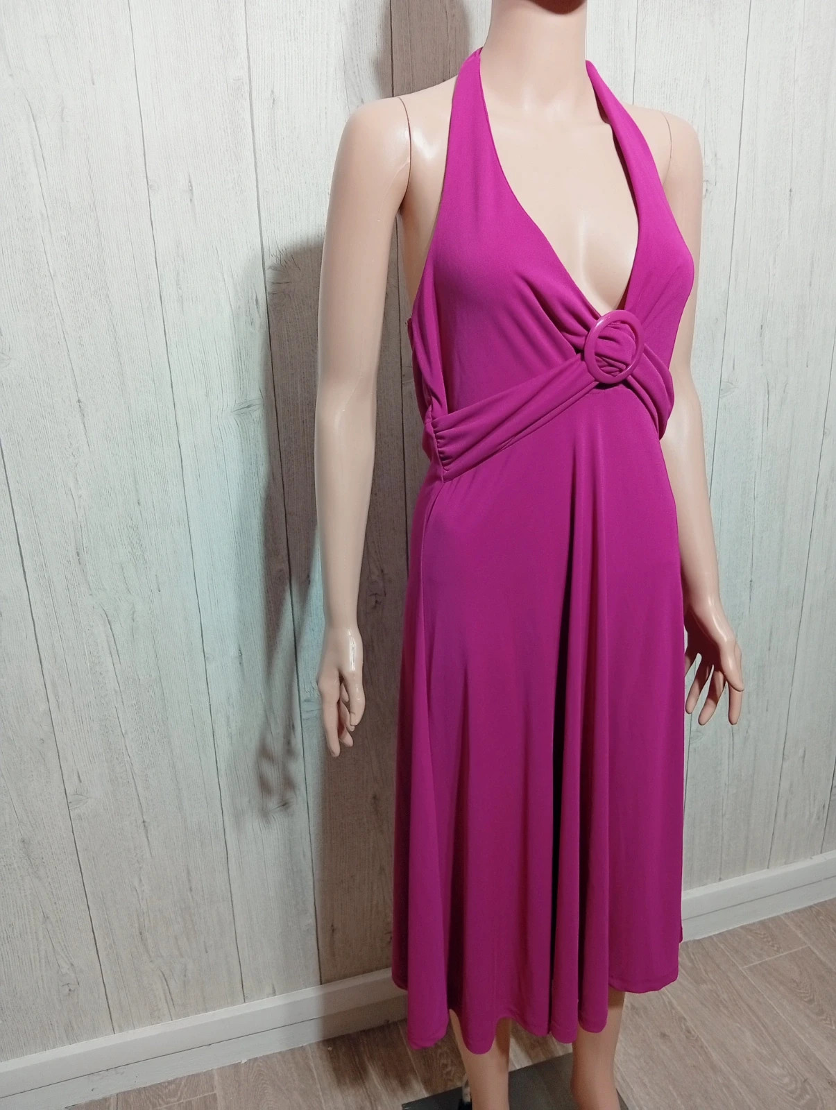Robe longue femme - Taille XL/42 - H&M - couleur fushia – H&M – taille XL / 42 / 14 4