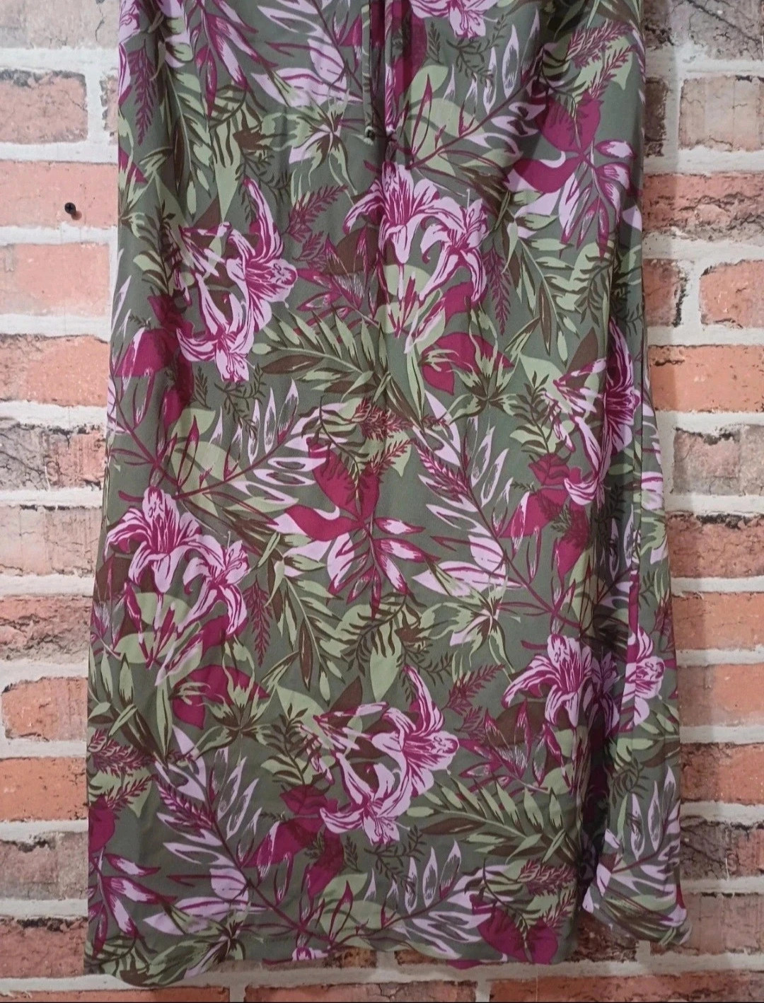 Robe femme - Taille XXXL/46 - Daxon - couleur kaki et violet – Daxon – taille XXXL / 46 / 18 5