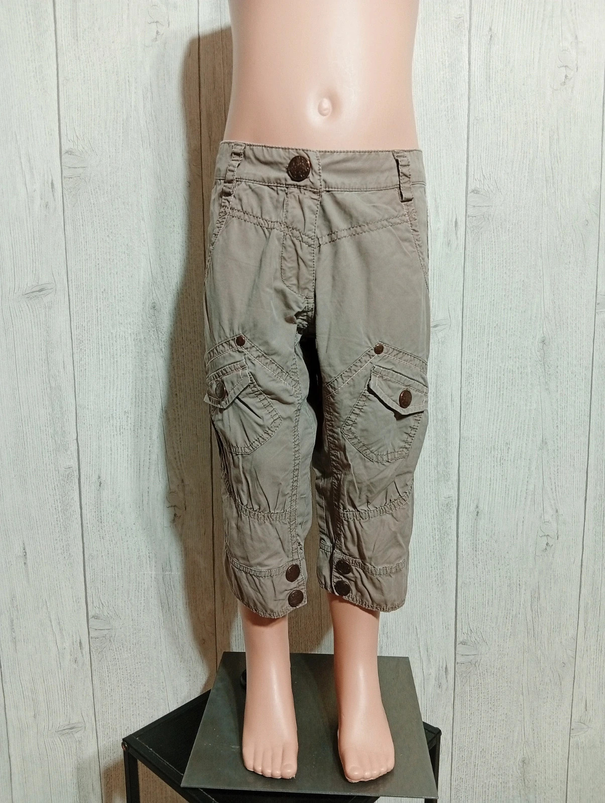 Pantacourt fille - Taille 7 ans (122 cm) - sergent major- couleur beige marron