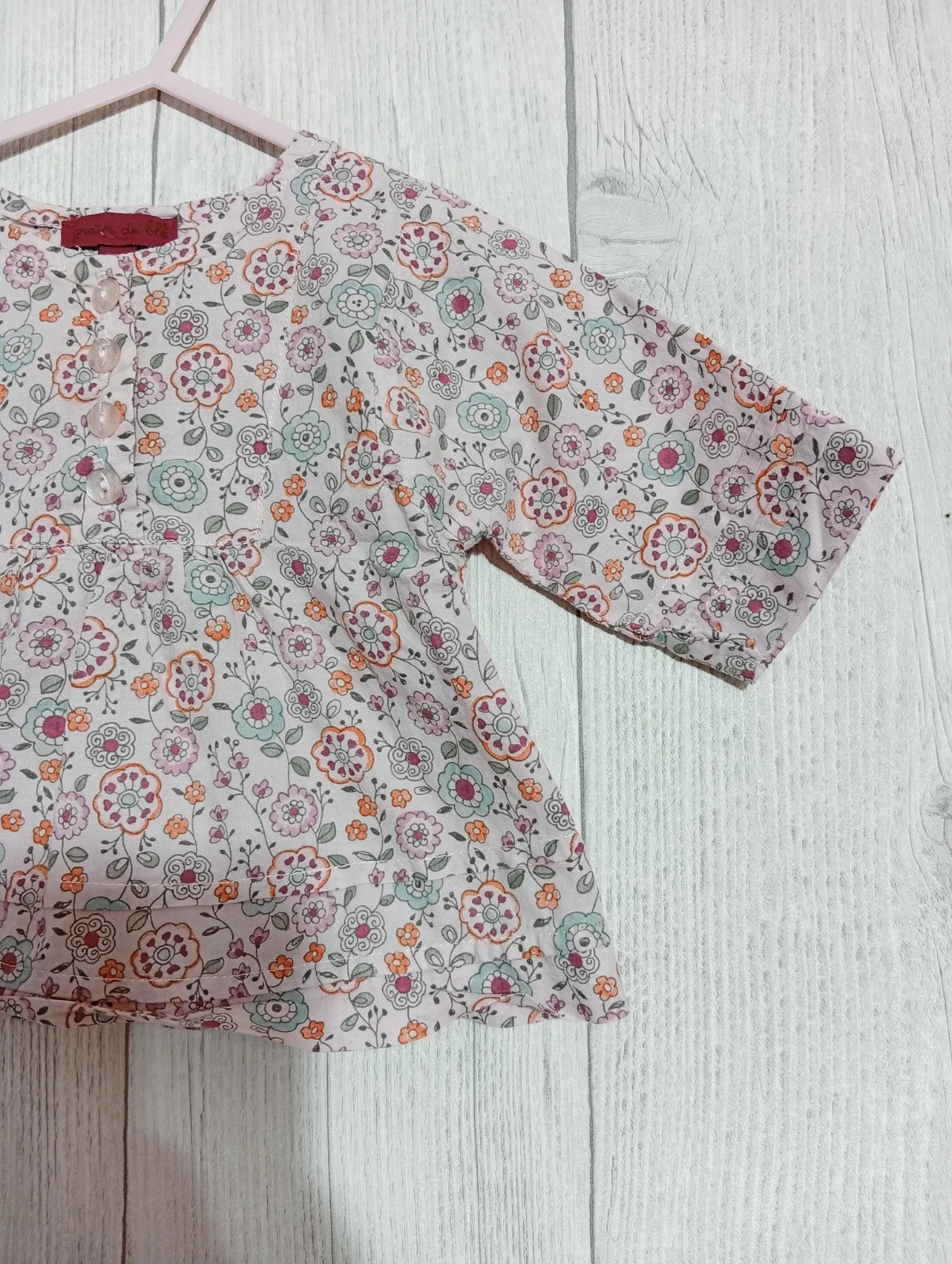 T-shirt manche longue fille - Taille 6 mois (67 cm) - grain de blé- couleur rose multicolore – Grain de Blé – taille 6-9 mois / 68 cm 4