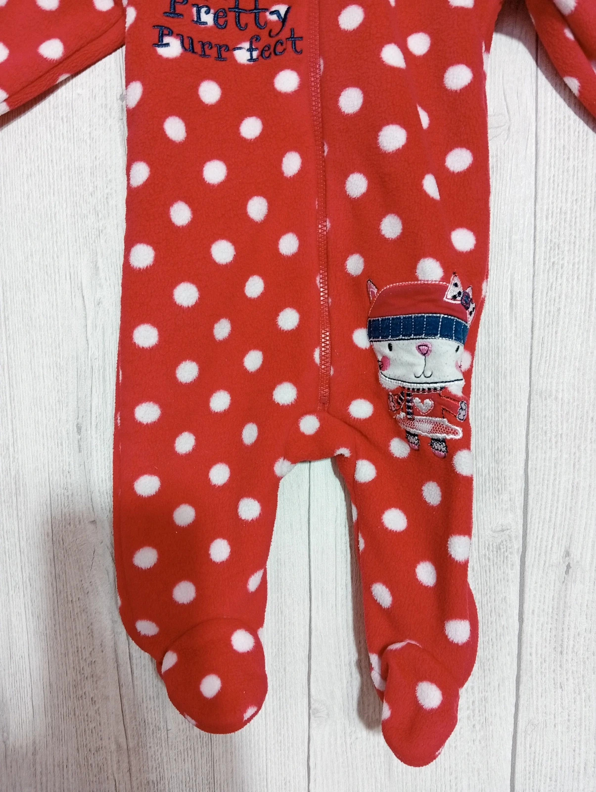 Pyjama 1 pièce fille - Taille 3 mois ( 56/62cm) - TU - Couleur rouge et blanc – TU – taille 3-6 mois / 62 cm 3