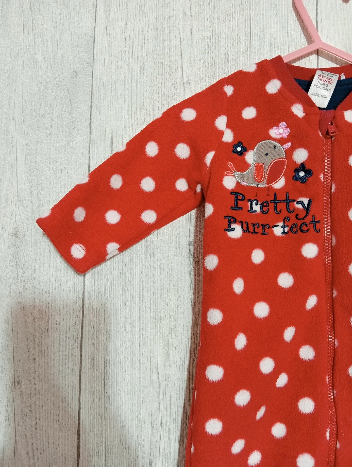 Pyjama 1 pièce fille - Taille 3 mois ( 56/62cm) - TU - Couleur rouge et blanc – TU – taille 3-6 mois / 62 cm 4