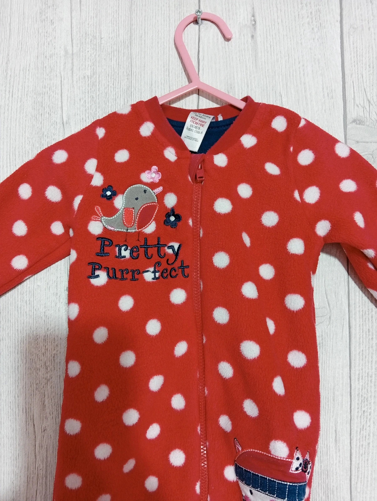 Pyjama 1 pièce fille - Taille 3 mois ( 56/62cm) - TU - Couleur rouge et blanc – TU – taille 3-6 mois / 62 cm 2