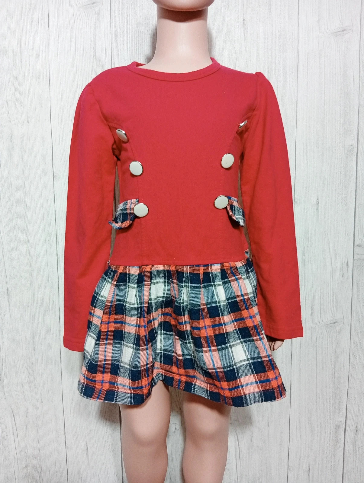Robe fille - Taille 5 ans - fashion classic - couleur rouge et multicolore