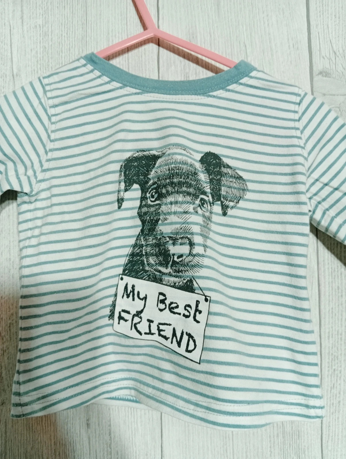 T-shirt manche longue garcon - Taille 12 mois ( 74 cm) - tape a loeil - Couleur blanc et bleu – Tape à l'œil – taille 9-12 mois / 74 cm 2