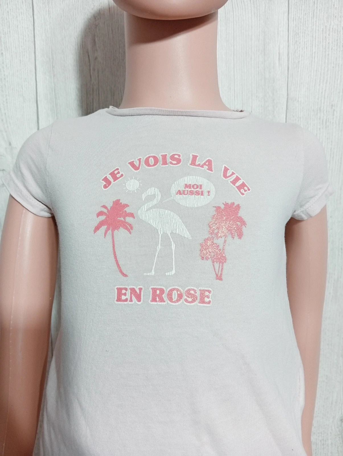 T-shirt fille - Taille 3 ans ( 94 cm) - verbaudet - couleur rose et fushia – Vertbaudet – taille 3 ans / 98 cm 2