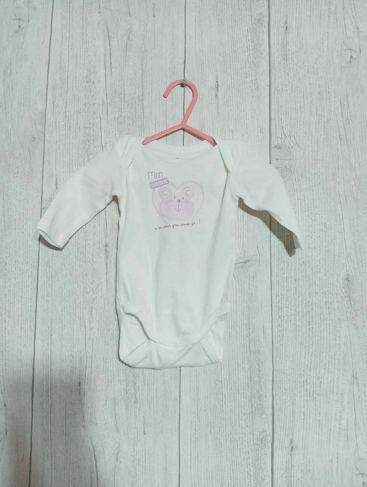 Bodies fille - Taille 3 mois- influx - couleur blanc et rose – Influx – taille 3-6 mois / 62 cm