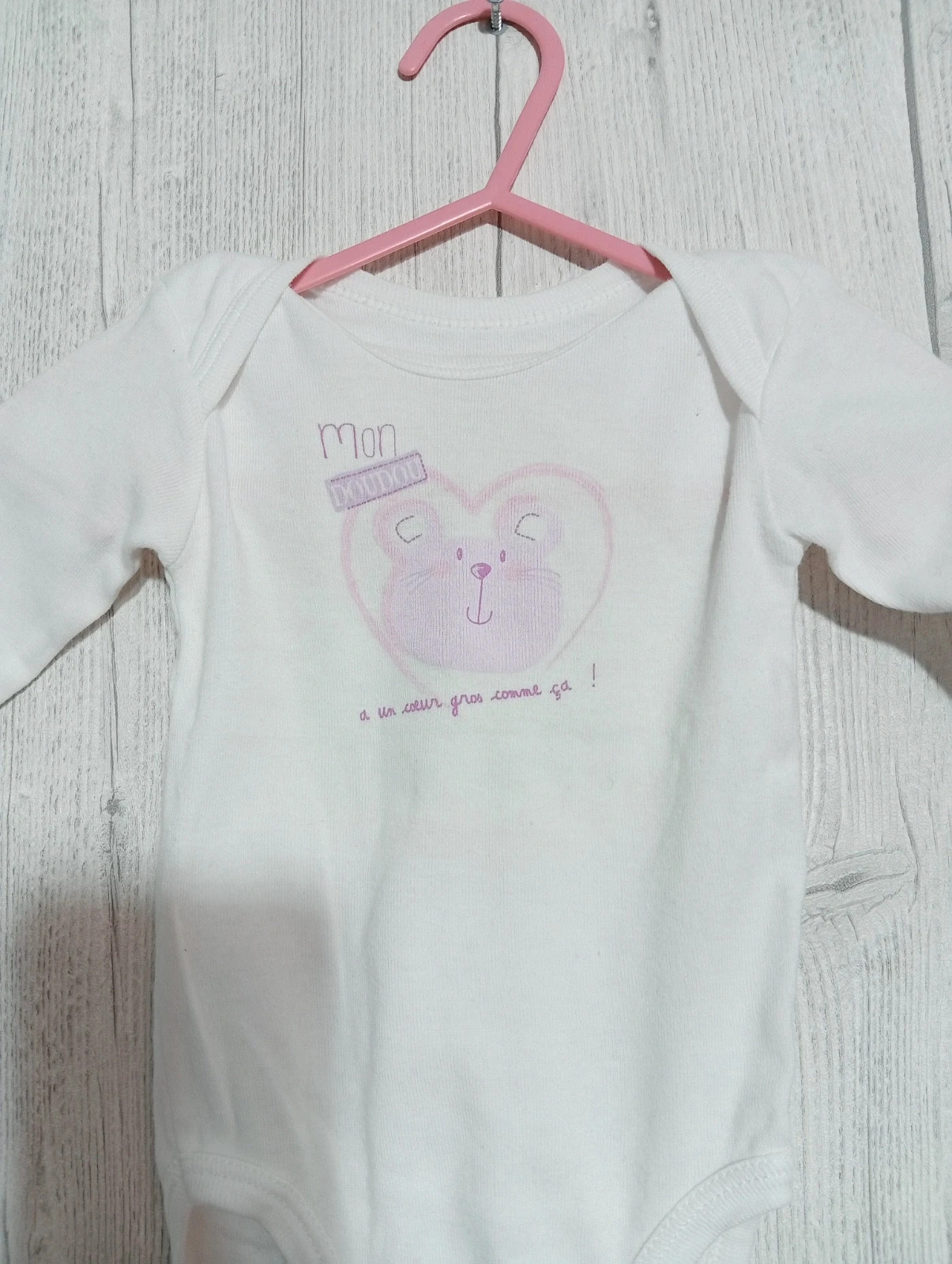 Bodies fille - Taille 3 mois- influx - couleur blanc et rose – Influx – taille 3-6 mois / 62 cm 2