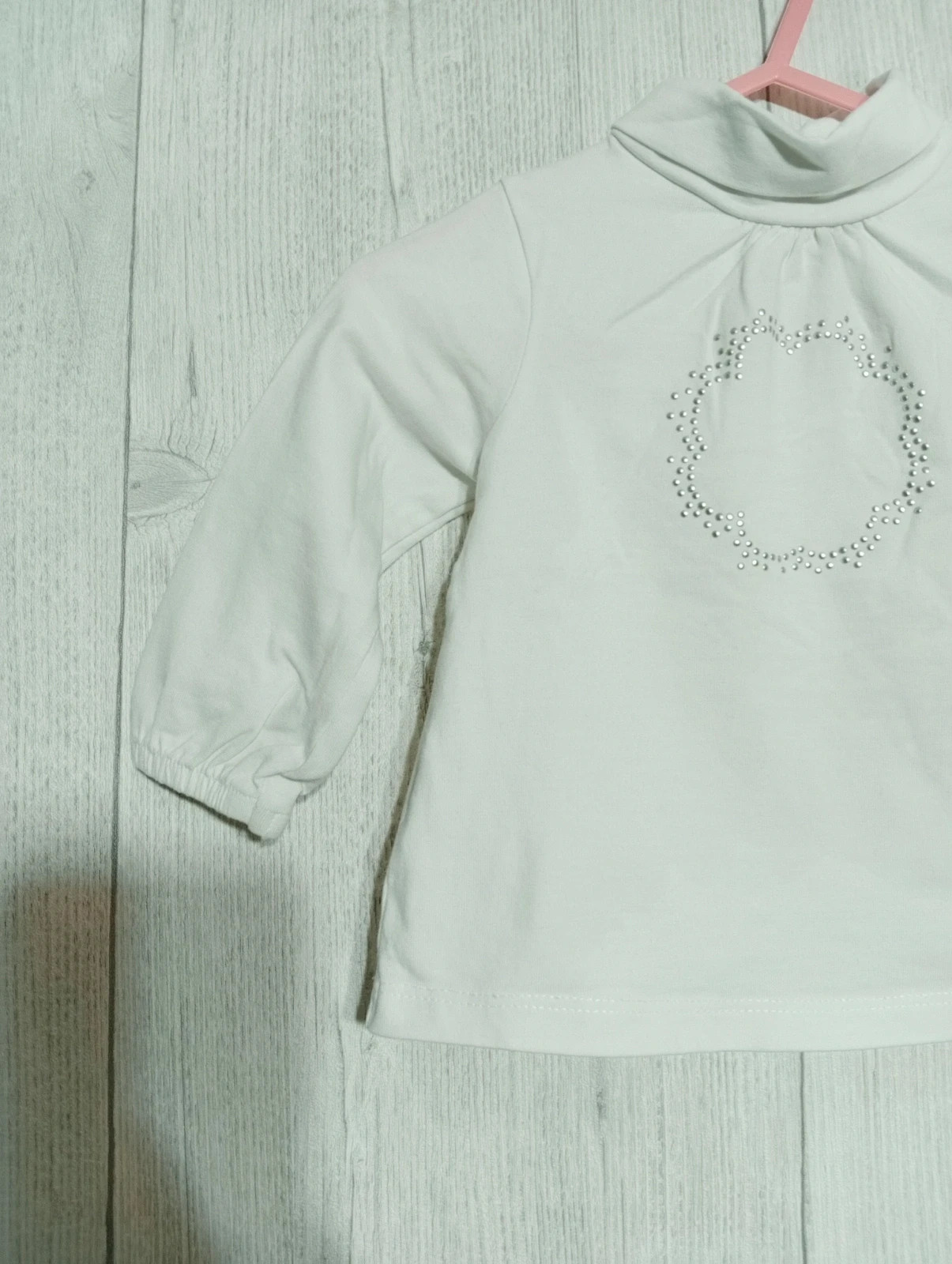 Pull à col roule fille - Taille 6 mois ( 67 cm) - obaibi - couleur blanc et argente – Obaïbi – taille 6-9 mois / 68 cm 3