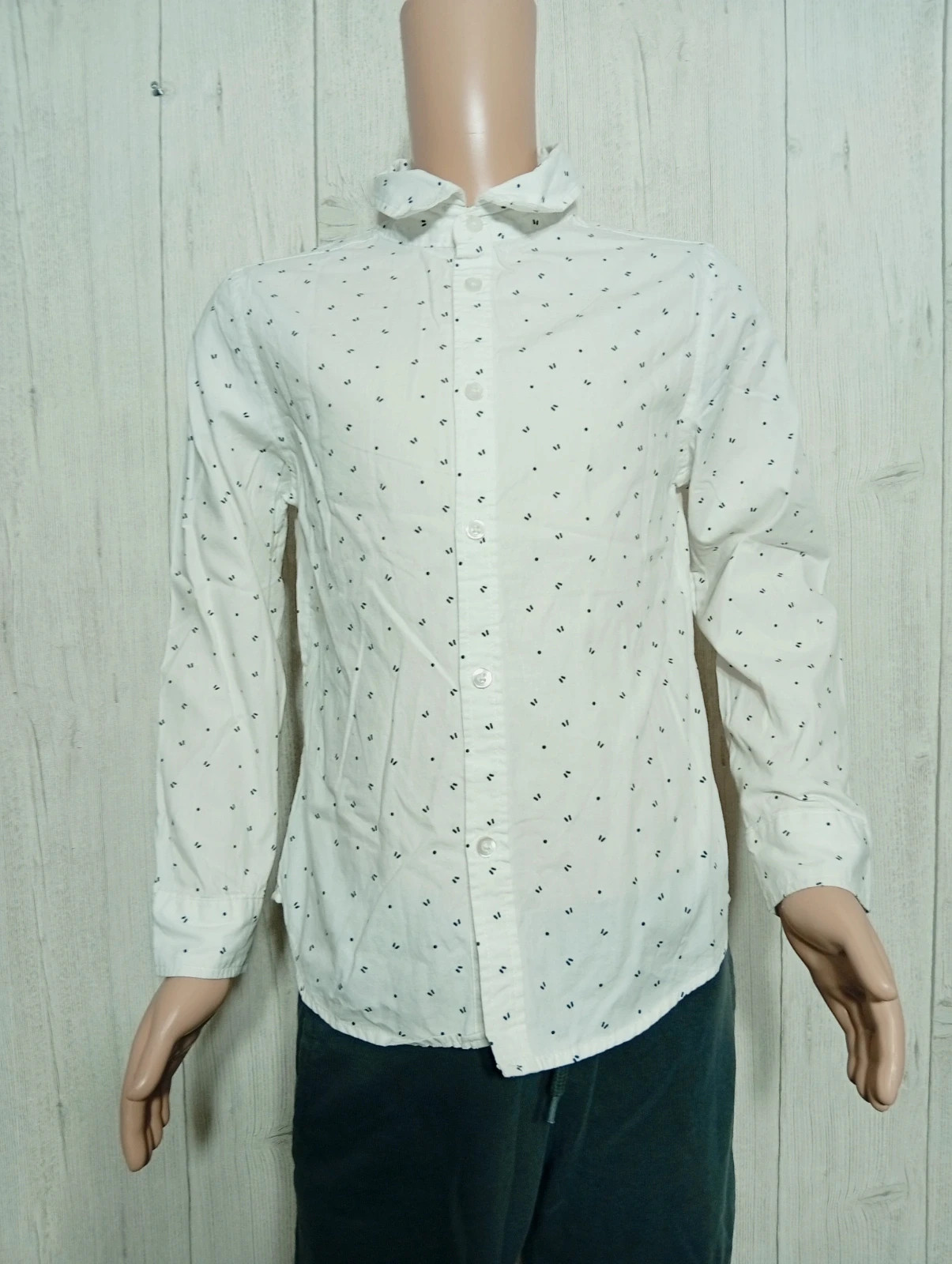 Chemise garcon - Taille 8 ans (126/131 cm) - kiabi - couleur blanc et noir – Kiabi – taille 8 ans / 128 cm
