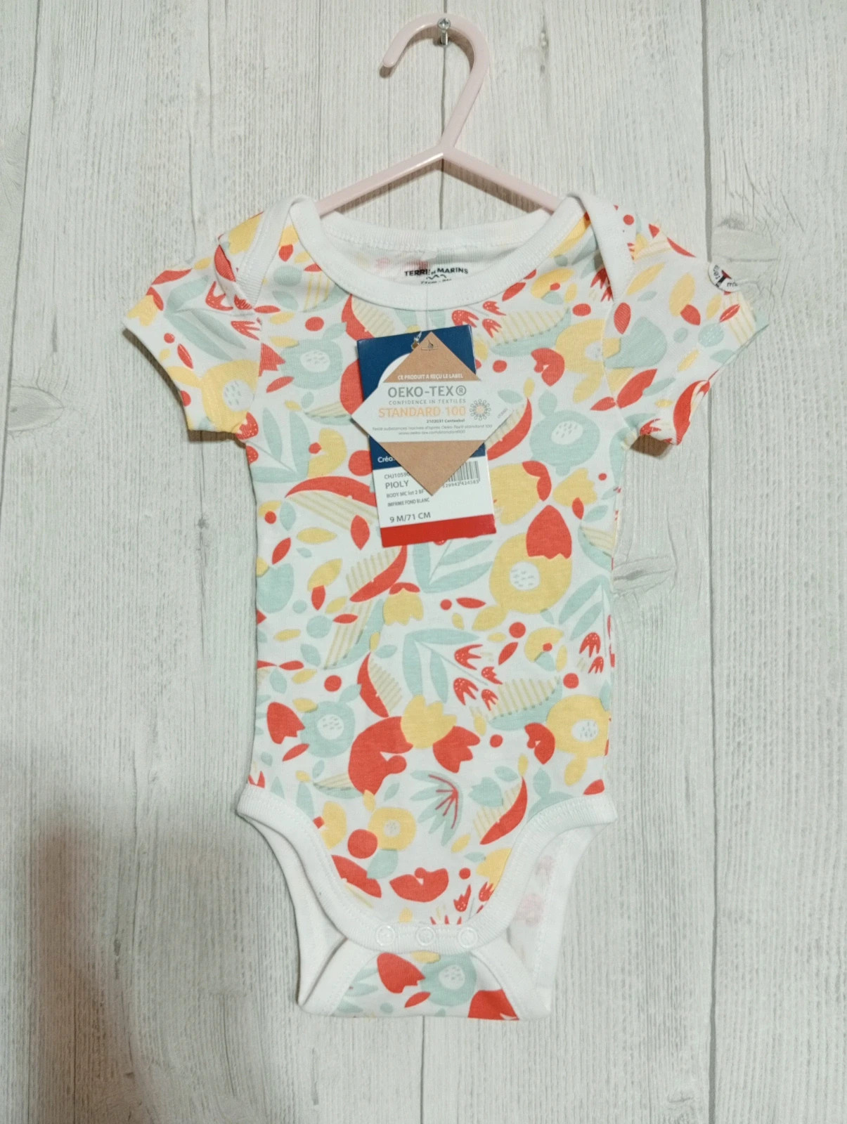 Lot de 2 bodies fille - Taille 9 mois ( 71 cm) - terre de marins - Couleur multicolore - neuf – Terre de Marins – taille 9-12 mois / 74 cm 4