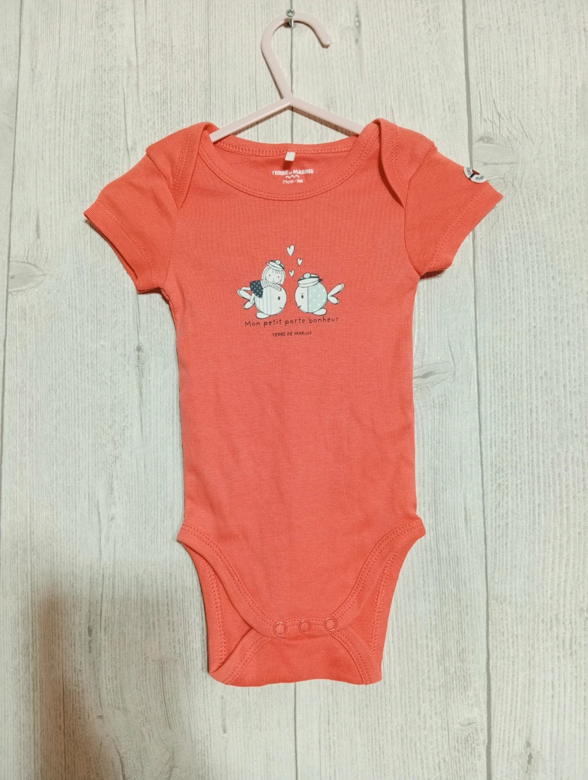 Lot de 2 bodies fille - Taille 9 mois ( 71 cm) - terre de marins - Couleur multicolore - neuf – Terre de Marins – taille 9-12 mois / 74 cm 2
