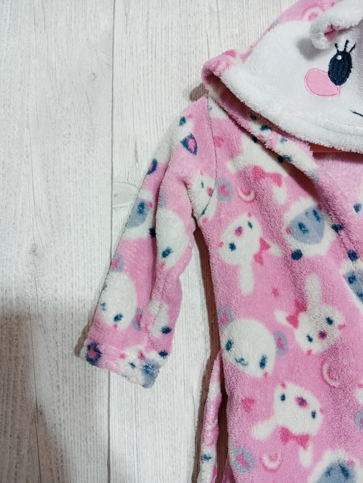 Peignoir fille - Taille 3/6 mois (62/66 cm) - couleur rose blanc – taille 3-6 mois / 62 cm 4