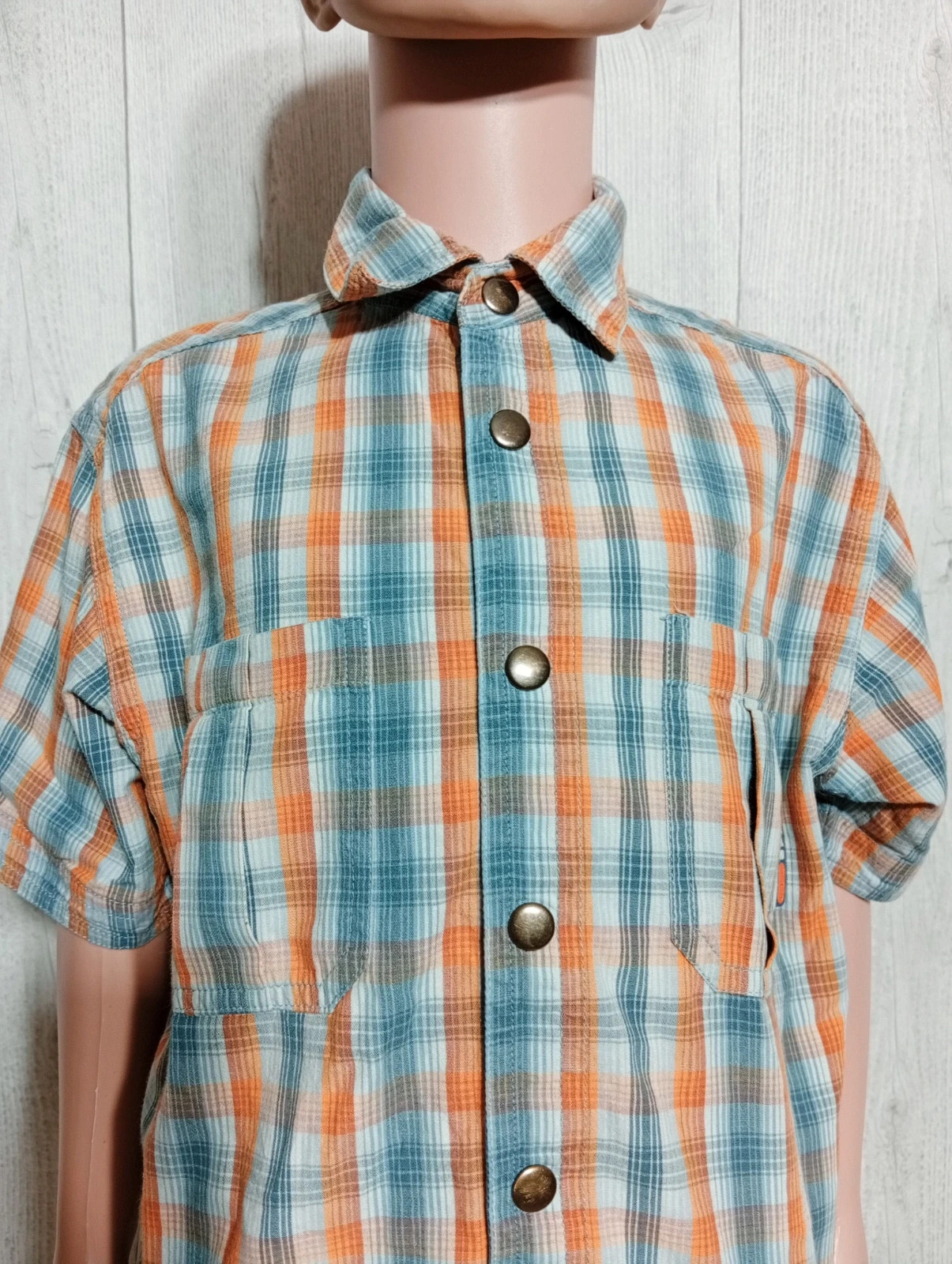 Chemise garcon - Taille 6 ans ( 116 cm) - CFK - couleur gris et orange – C.F.K – taille 6 ans / 116 cm 2