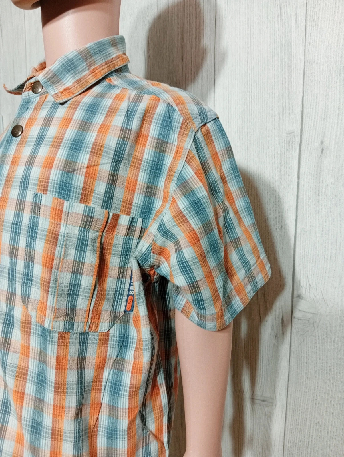 Chemise garcon - Taille 6 ans ( 116 cm) - CFK - couleur gris et orange – C.F.K – taille 6 ans / 116 cm 5