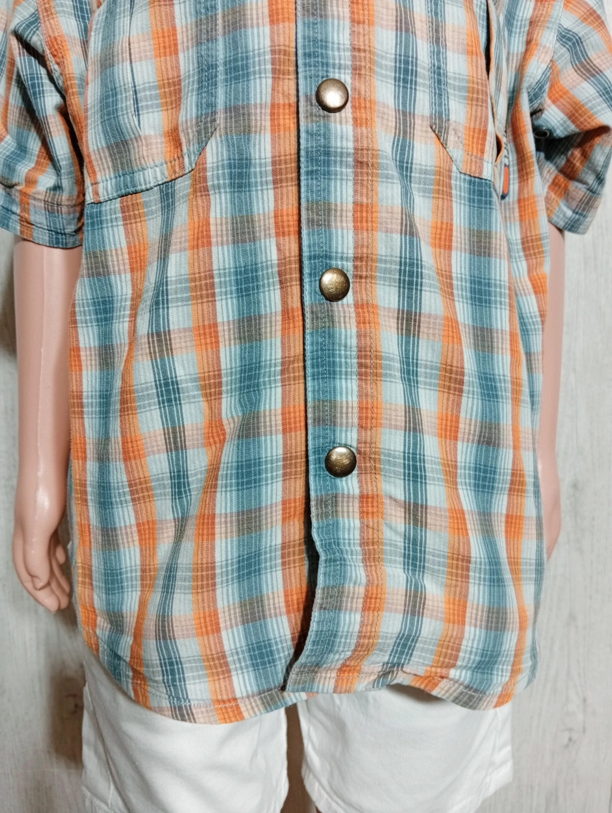 Chemise garcon - Taille 6 ans ( 116 cm) - CFK - couleur gris et orange – C.F.K – taille 6 ans / 116 cm 3