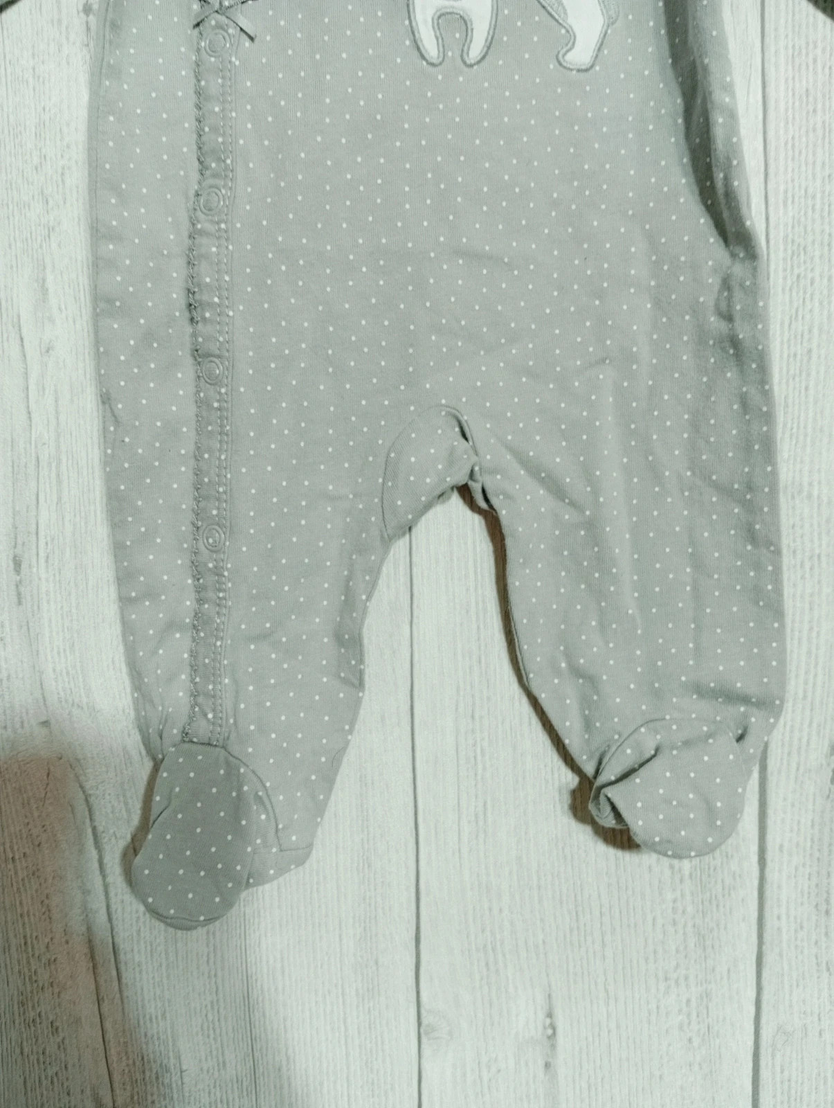 Pyjama 1 pièce fille - Taille 3 mois (56/62 cm) - kiabi - couleur gris et blanc – Kiabi – taille 3-6 mois / 62 cm 3