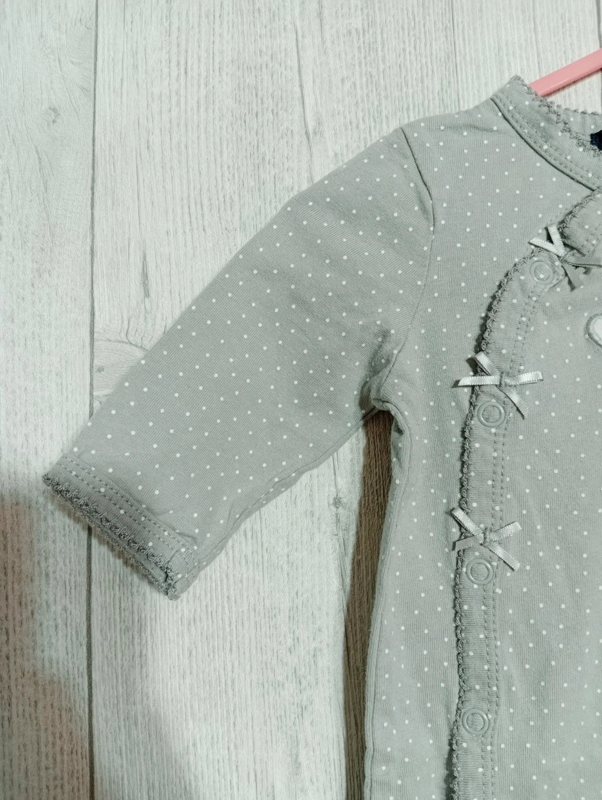 Pyjama 1 pièce fille - Taille 3 mois (56/62 cm) - kiabi - couleur gris et blanc – Kiabi – taille 3-6 mois / 62 cm 4