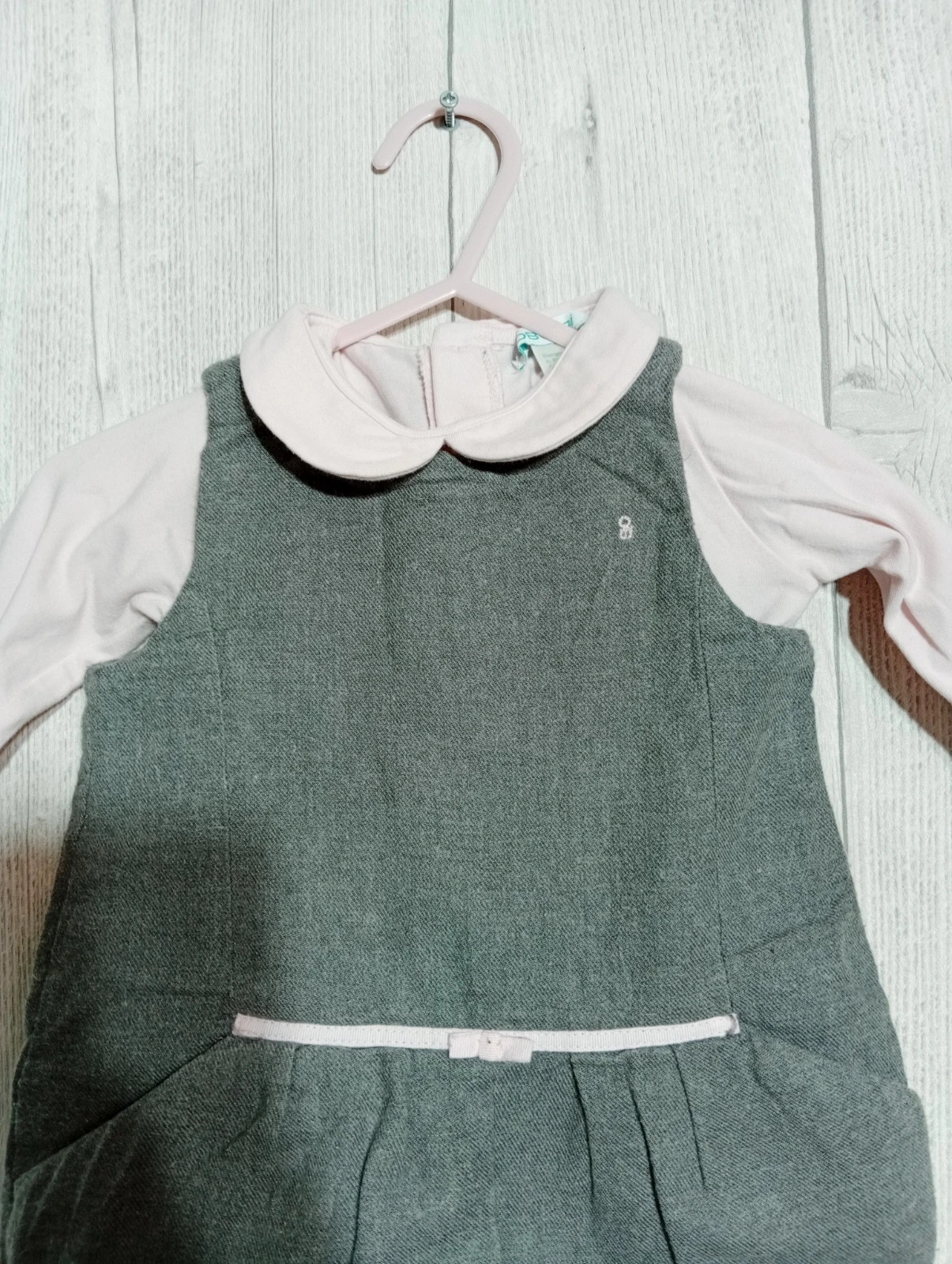 Ensemble 2 pièces fille - Taille 6 mois ( 68 cm) - obaibi - couleur gris et rose – Obaïbi – taille 6-9 mois / 68 cm 2