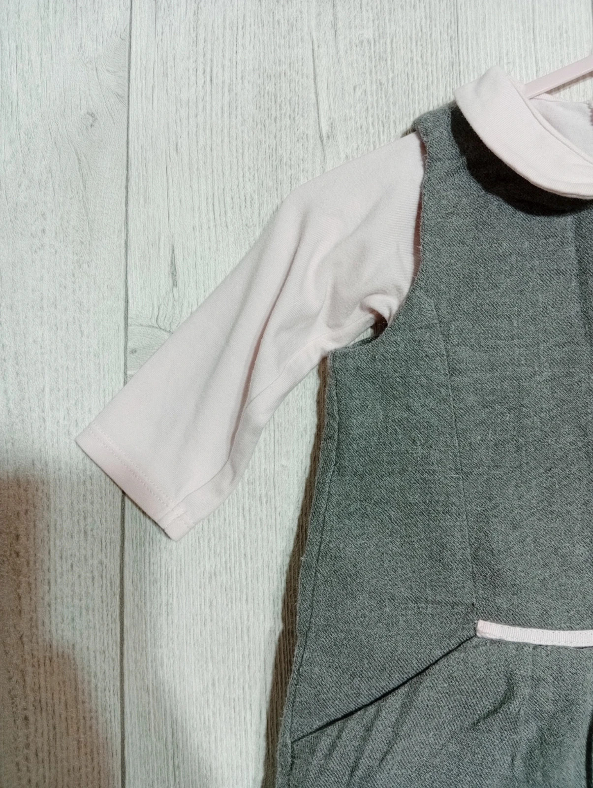 Ensemble 2 pièces fille - Taille 6 mois ( 68 cm) - obaibi - couleur gris et rose – Obaïbi – taille 6-9 mois / 68 cm 4
