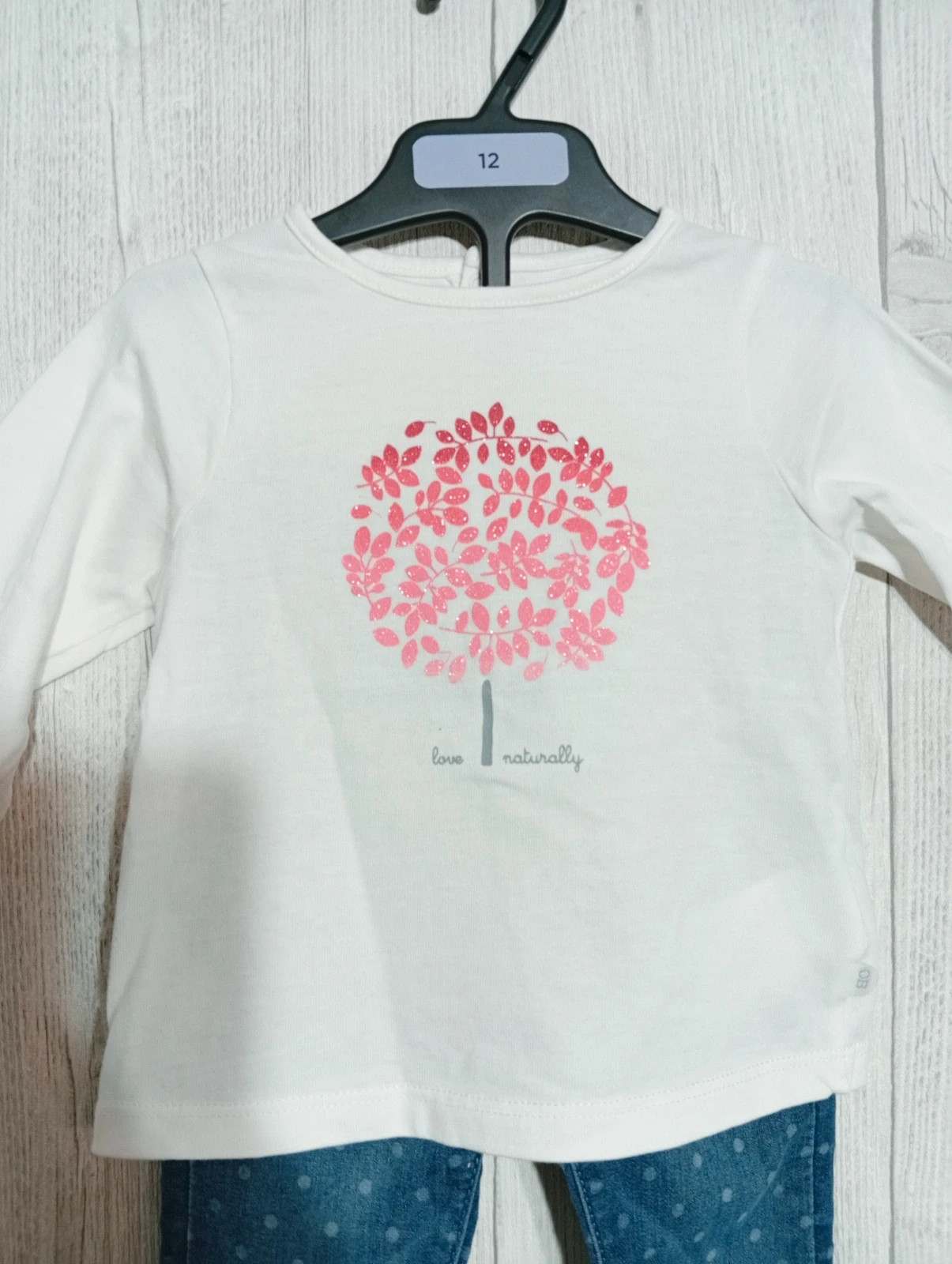 Ensemble 2 pièces fille - Taille 6 mois (68 cm) - obaibi- couleur marine et blanc – Obaïbi – taille 6-9 mois / 68 cm 2