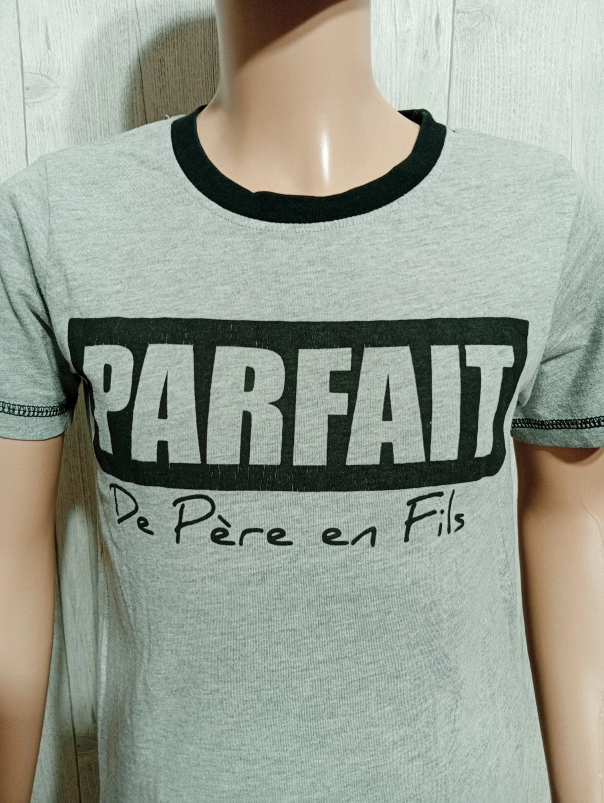 T-shirt manche courte garcon- taille 6 ans - tissaia - couleur gris et noir – Tissaia – taille 6 ans / 116 cm 2