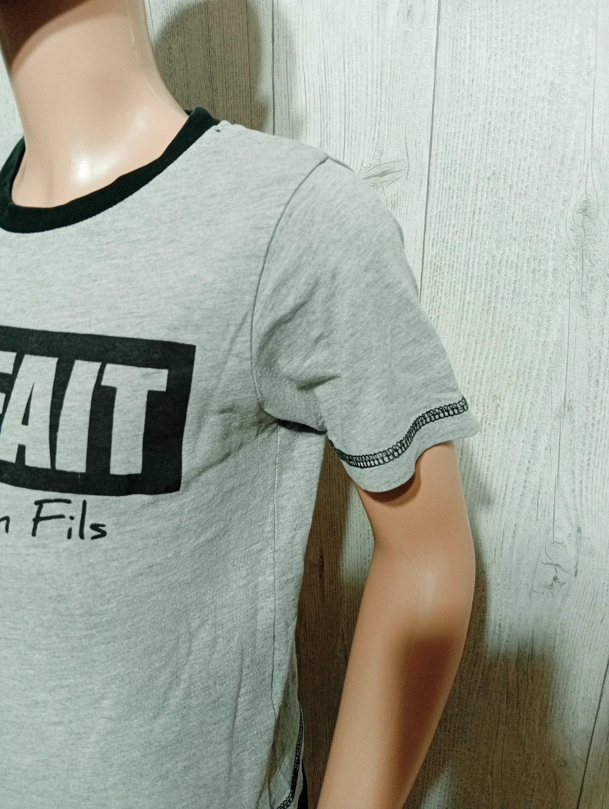 T-shirt manche courte garcon- taille 6 ans - tissaia - couleur gris et noir – Tissaia – taille 6 ans / 116 cm 5
