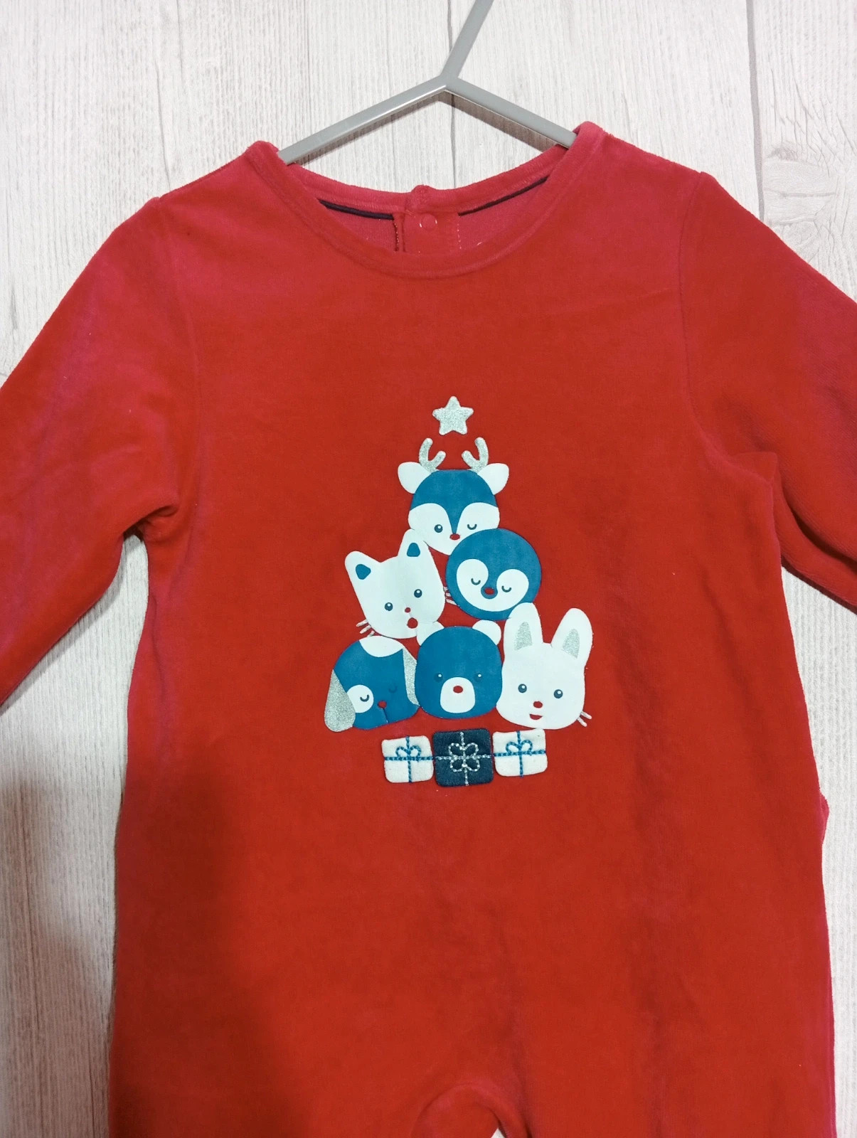 Pyjama 1 pièce garcon- taille 12 mois(74 cm) - obaibi - couleur rouge – Obaïbi – taille 9-12 mois / 74 cm 2