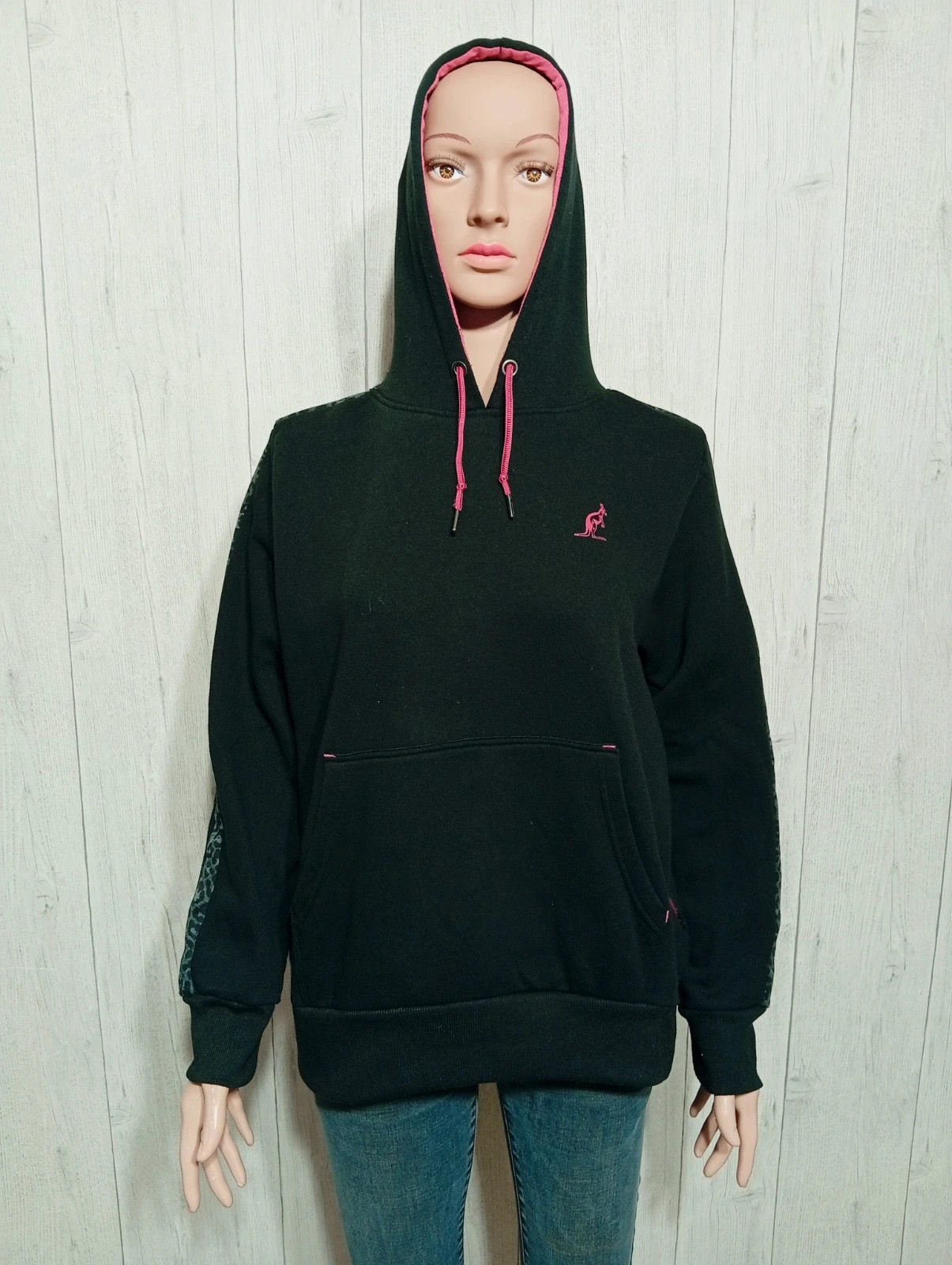 Pull à capuche femme - Taille XL/42- australian- couleur noir et fushia
