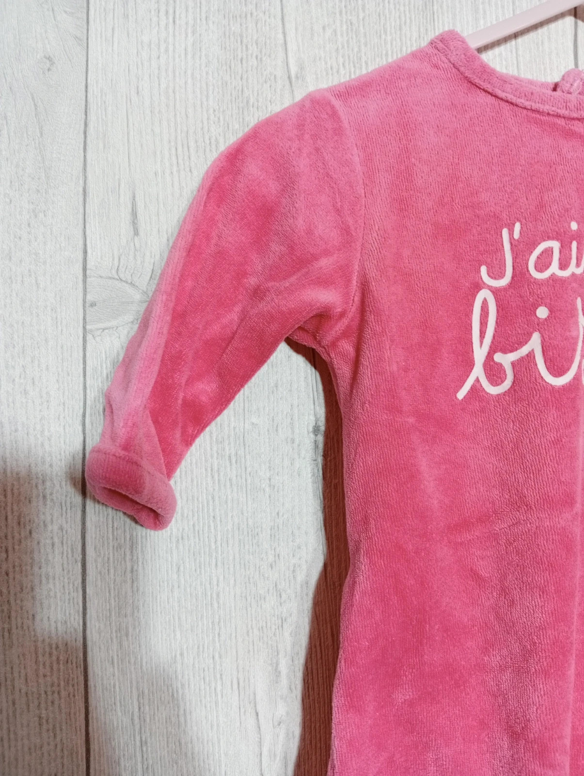 Pyjama 1 pièce fille - Taille 3 mois( 56/62 cm) - kiabi - couleur fushia et blanc – Kiabi – taille 3-6 mois / 62 cm 4
