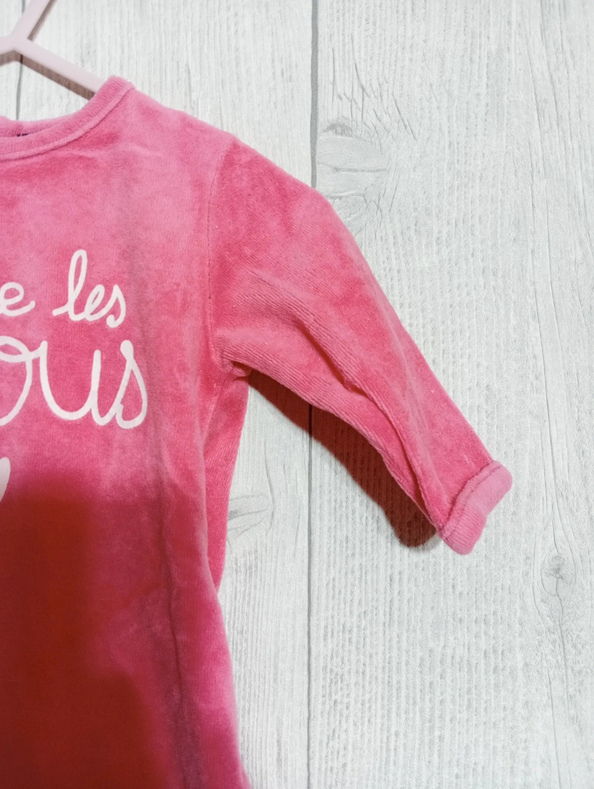 Pyjama 1 pièce fille - Taille 3 mois( 56/62 cm) - kiabi - couleur fushia et blanc – Kiabi – taille 3-6 mois / 62 cm 5