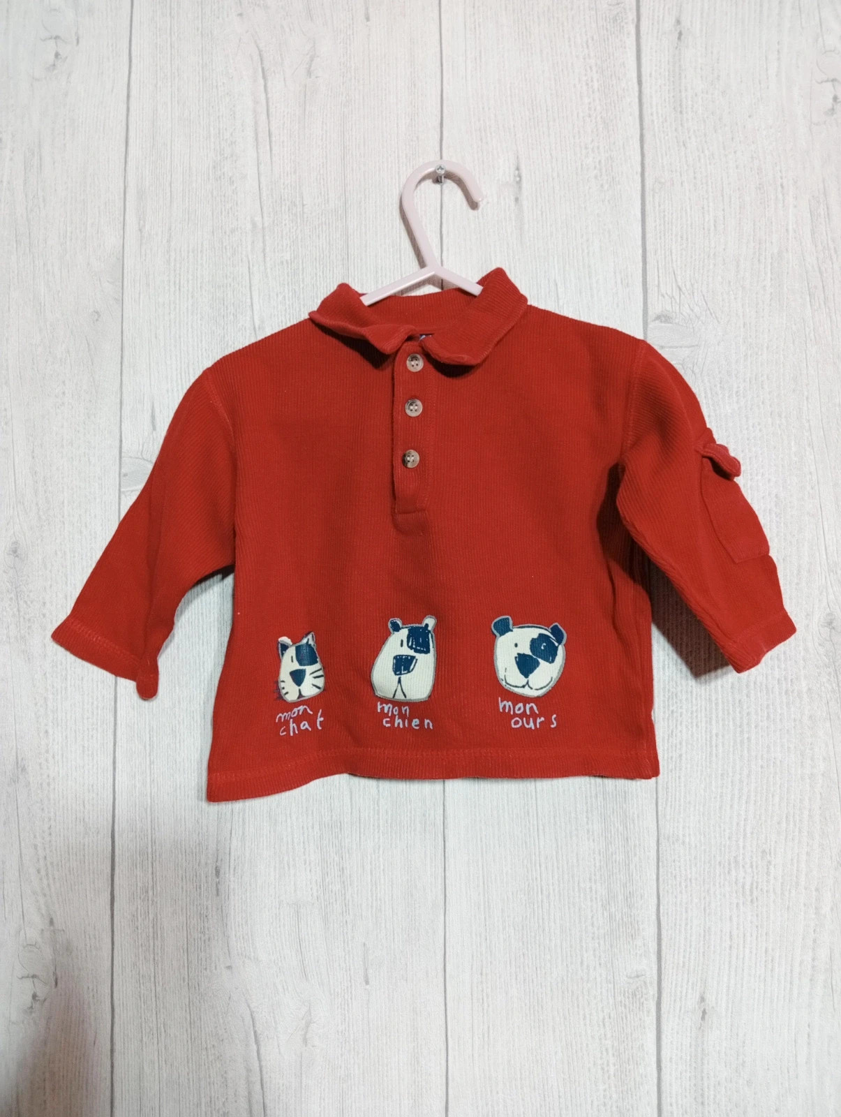 Polo garcon- taille 12 mois - du pareil au meme - Couleur rouge