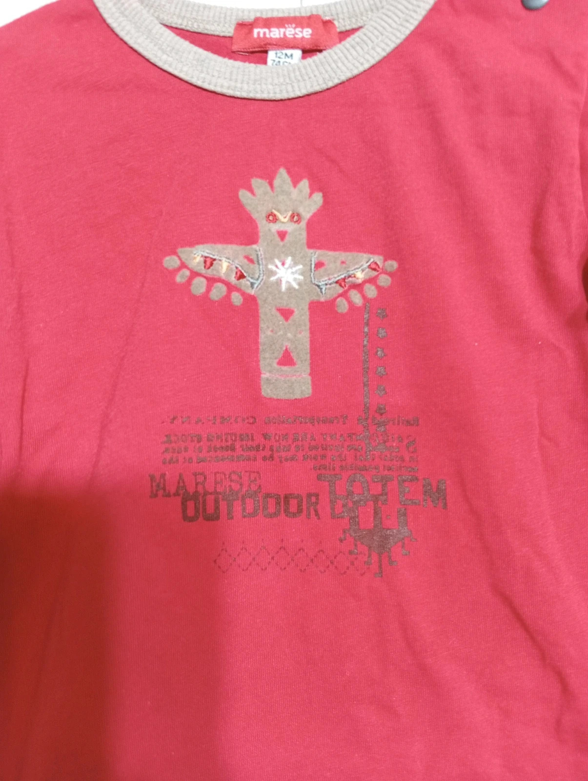 T-shirt manche Longue garcon- Taille 12 mois (74 cm) - marese - couleur rouge – Marese – taille 9-12 mois / 74 cm 2
