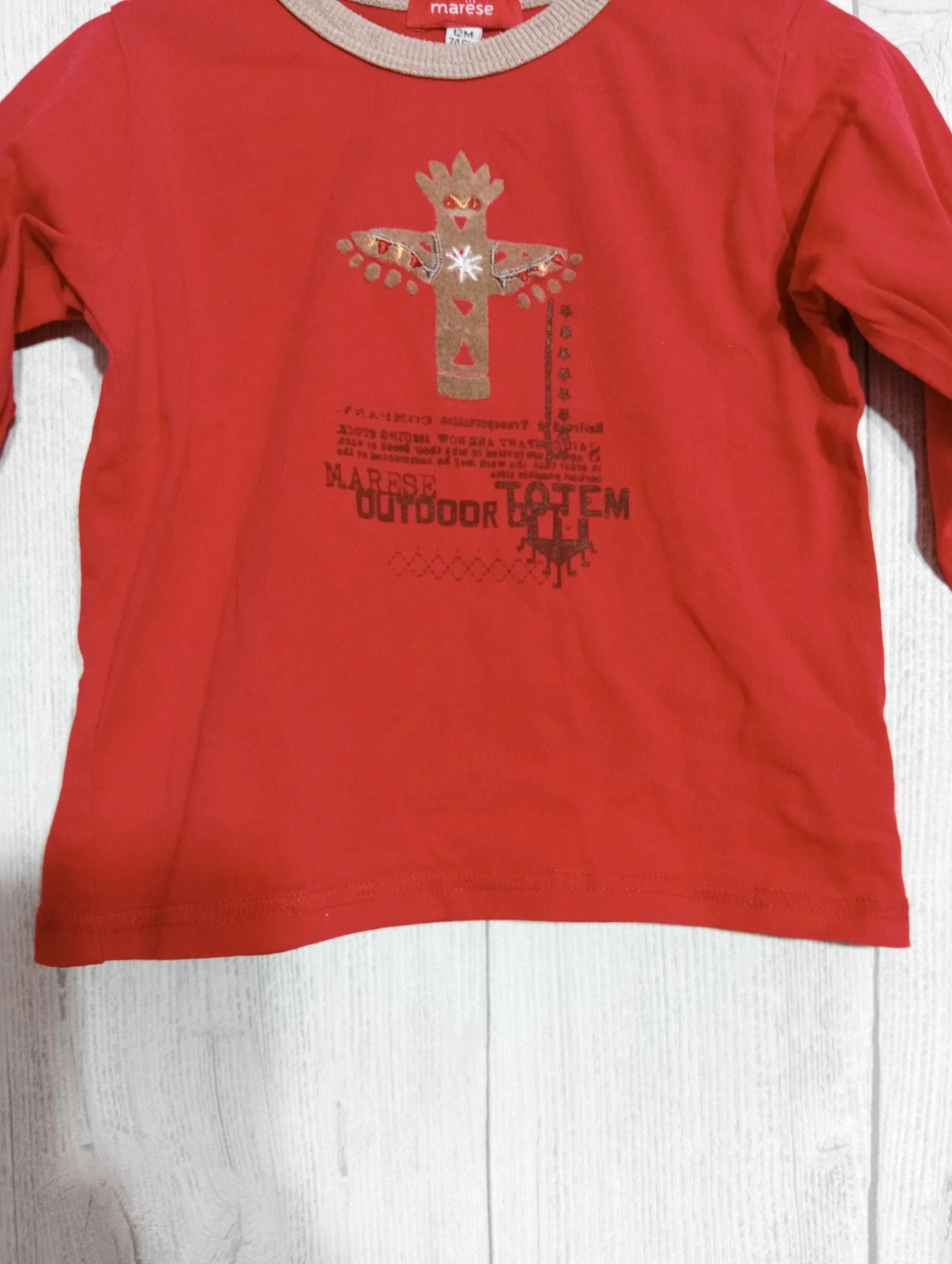 T-shirt manche Longue garcon- Taille 12 mois (74 cm) - marese - couleur rouge – Marese – taille 9-12 mois / 74 cm 4