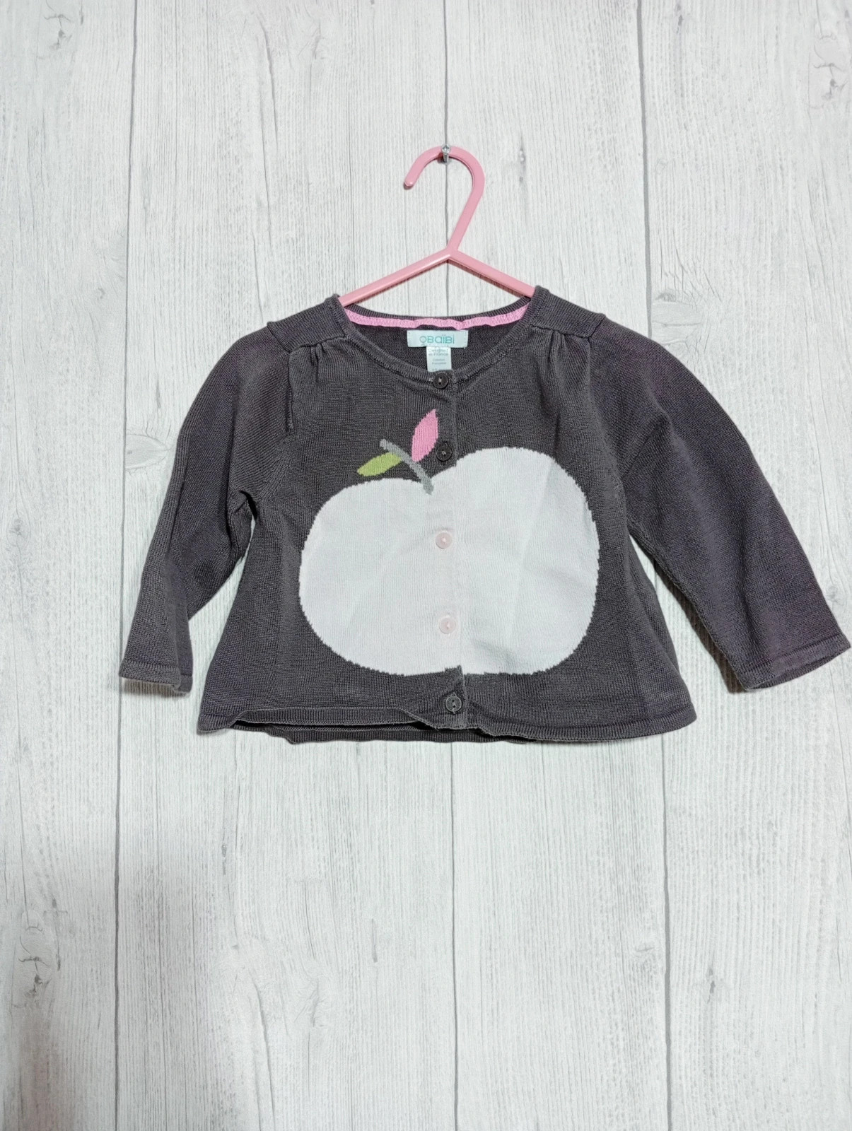 Gilet fille - taille 12 mois(74 cm) - obaibi - couleur gris et rose