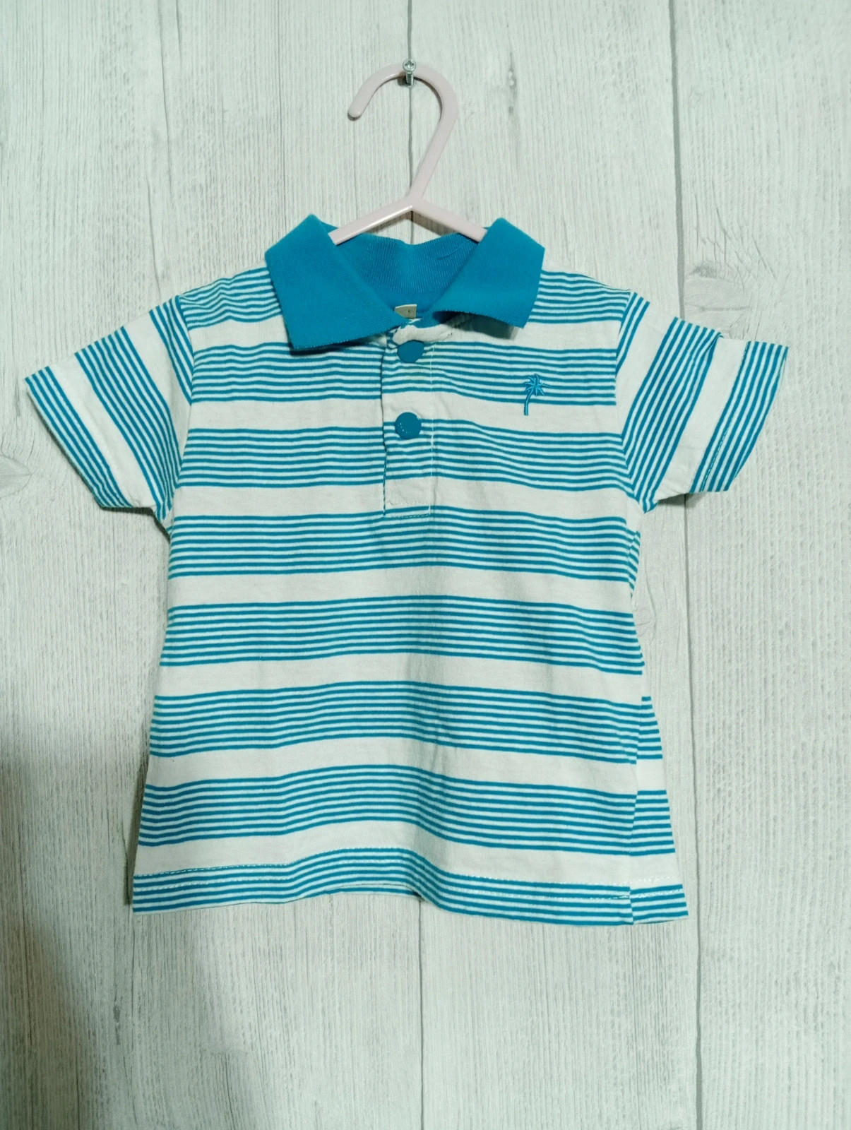 Polo garcon - Taille 12 mois (74 cm) - zeeman- couleur bleu et blanc