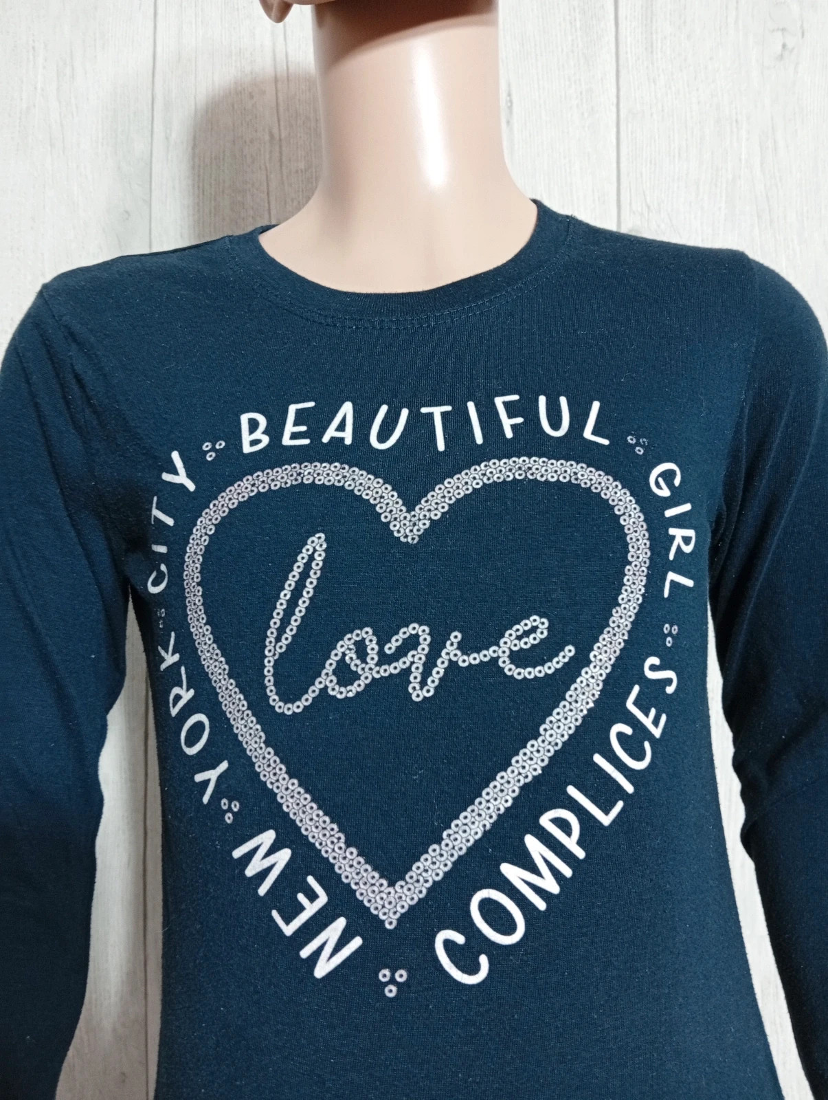 T-shirt manche longue fille - Taille 10 ans - complices girl - couleur marine et blanc – Complices – taille 10 ans / 140 cm 2