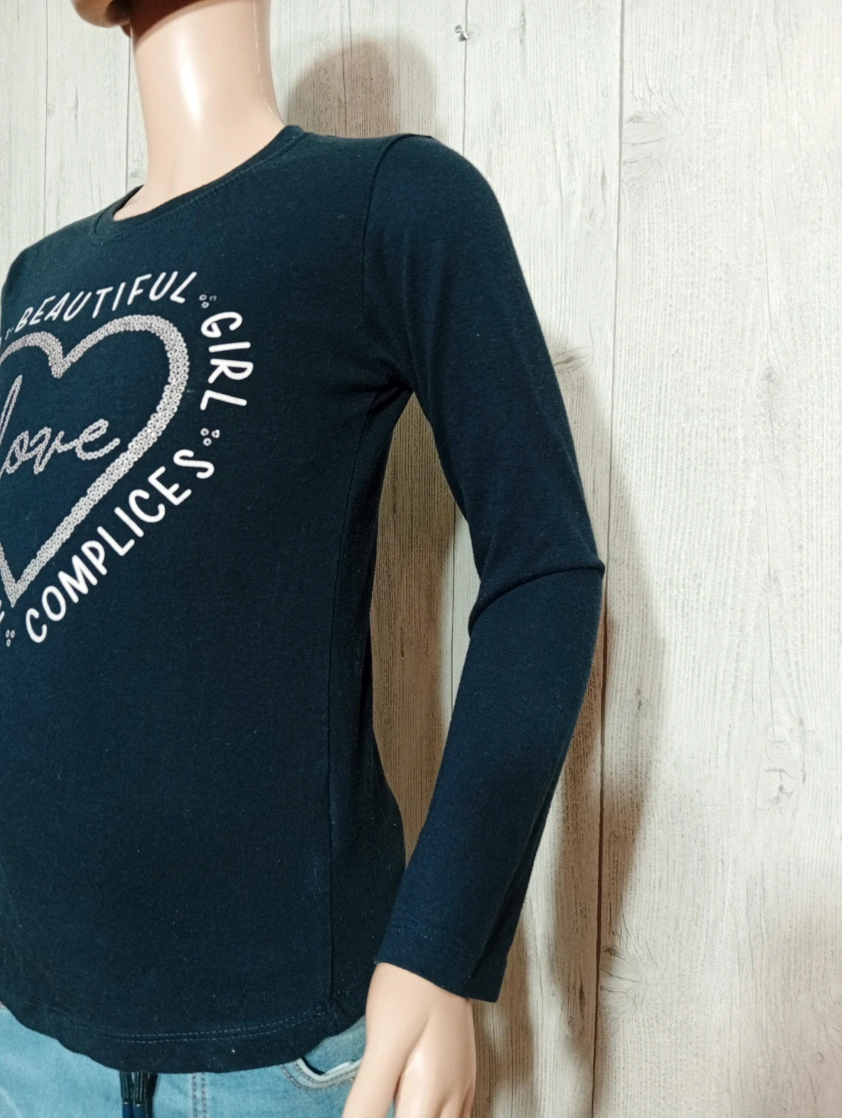 T-shirt manche longue fille - Taille 10 ans - complices girl - couleur marine et blanc – Complices – taille 10 ans / 140 cm 5