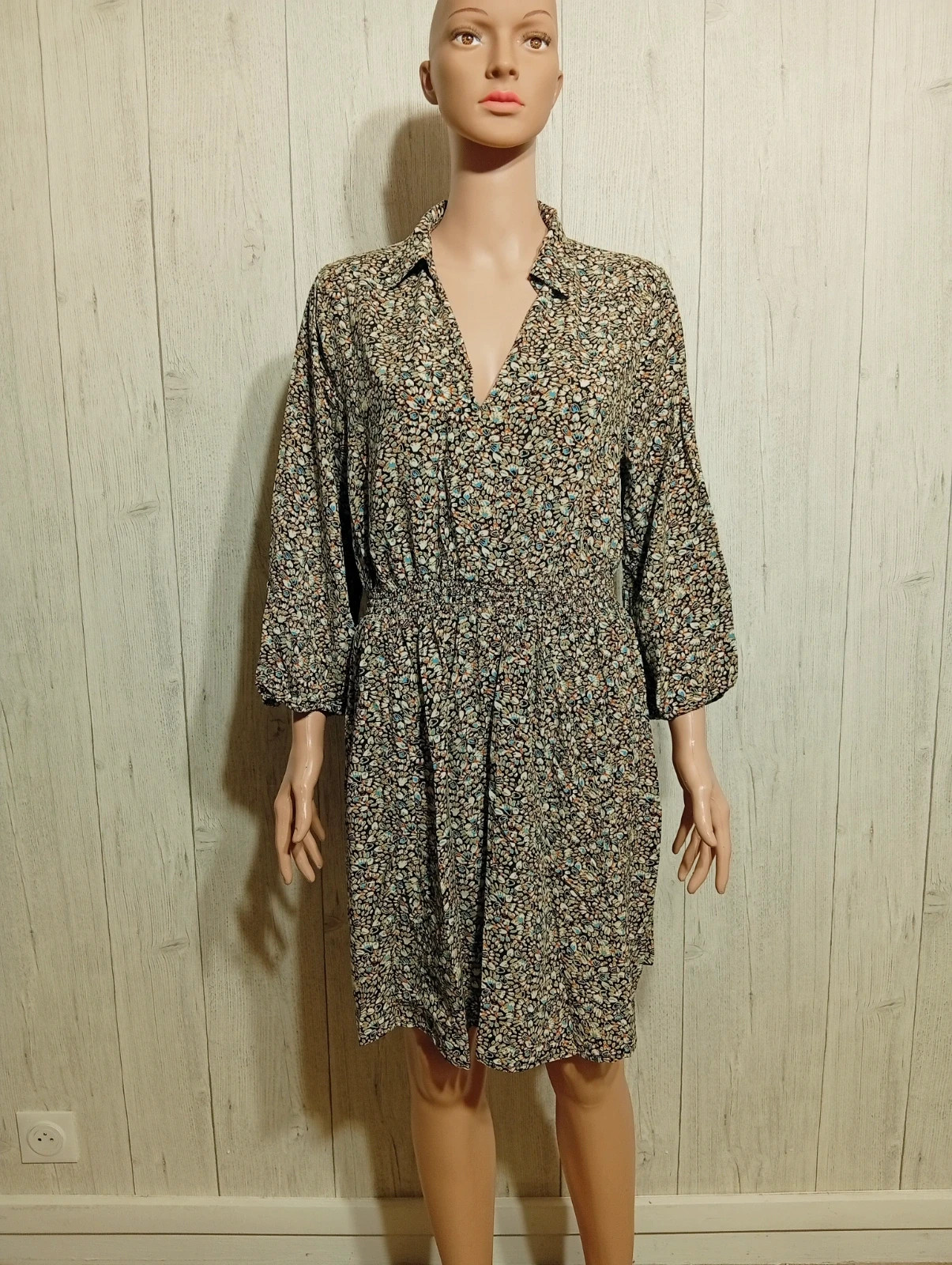 Robe casual femme - Taille XXL/44 - cache cache - de couleur multicolore