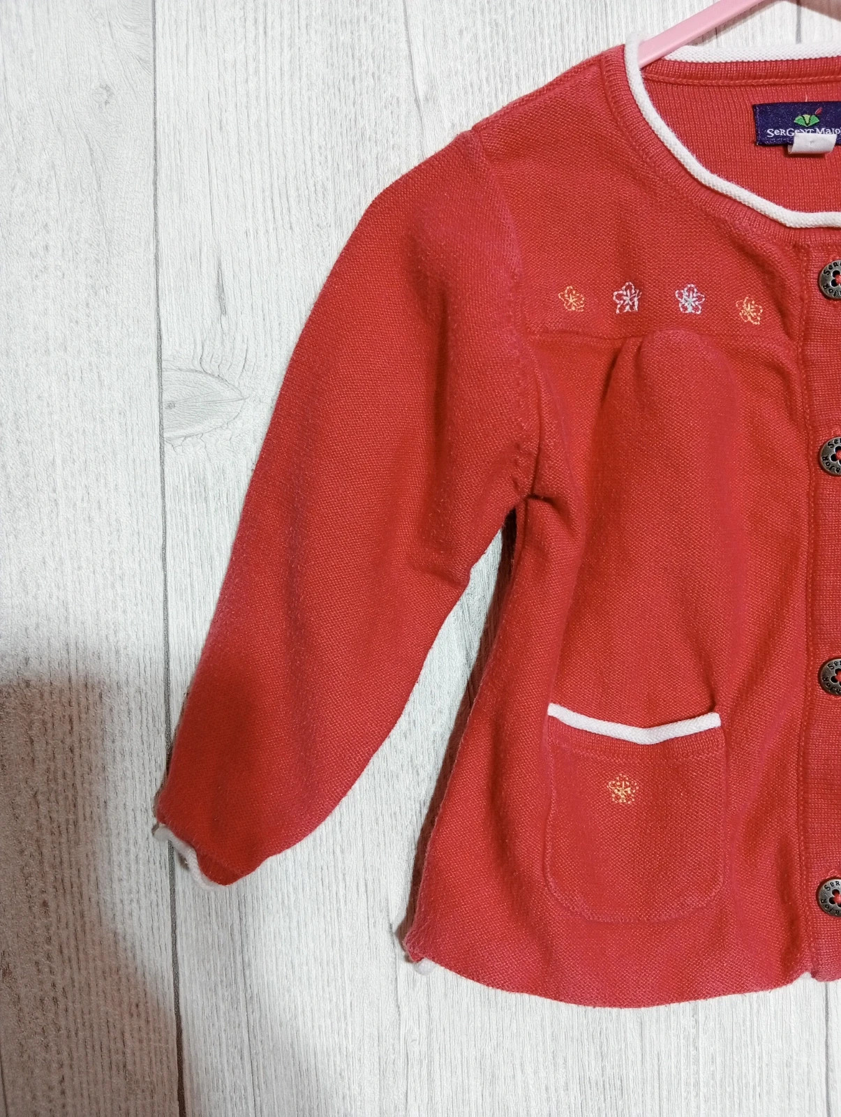 Gilet fille - taille 9 mois (71 cm) - sergent major - couleur rouge blanc – Sergent Major – taille 9-12 mois / 74 cm 3
