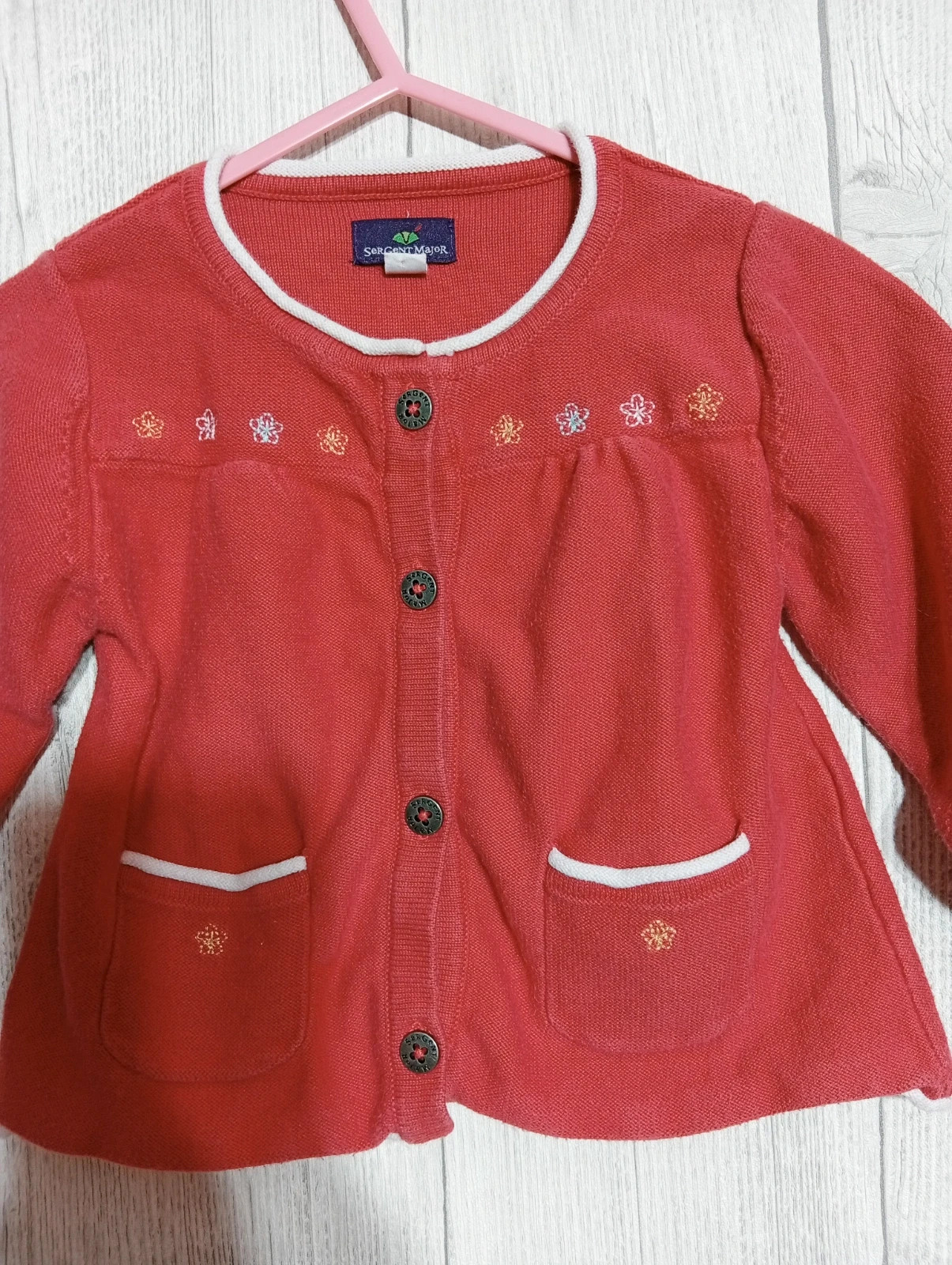 Gilet fille - taille 9 mois (71 cm) - sergent major - couleur rouge blanc – Sergent Major – taille 9-12 mois / 74 cm 2