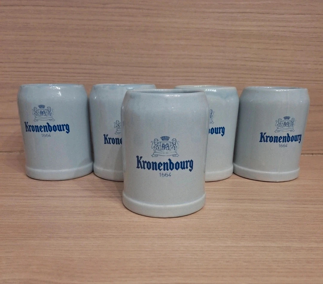 Lot de 5 chop a bière- kronenbourg- couleur bleu – Kronenbourg 2