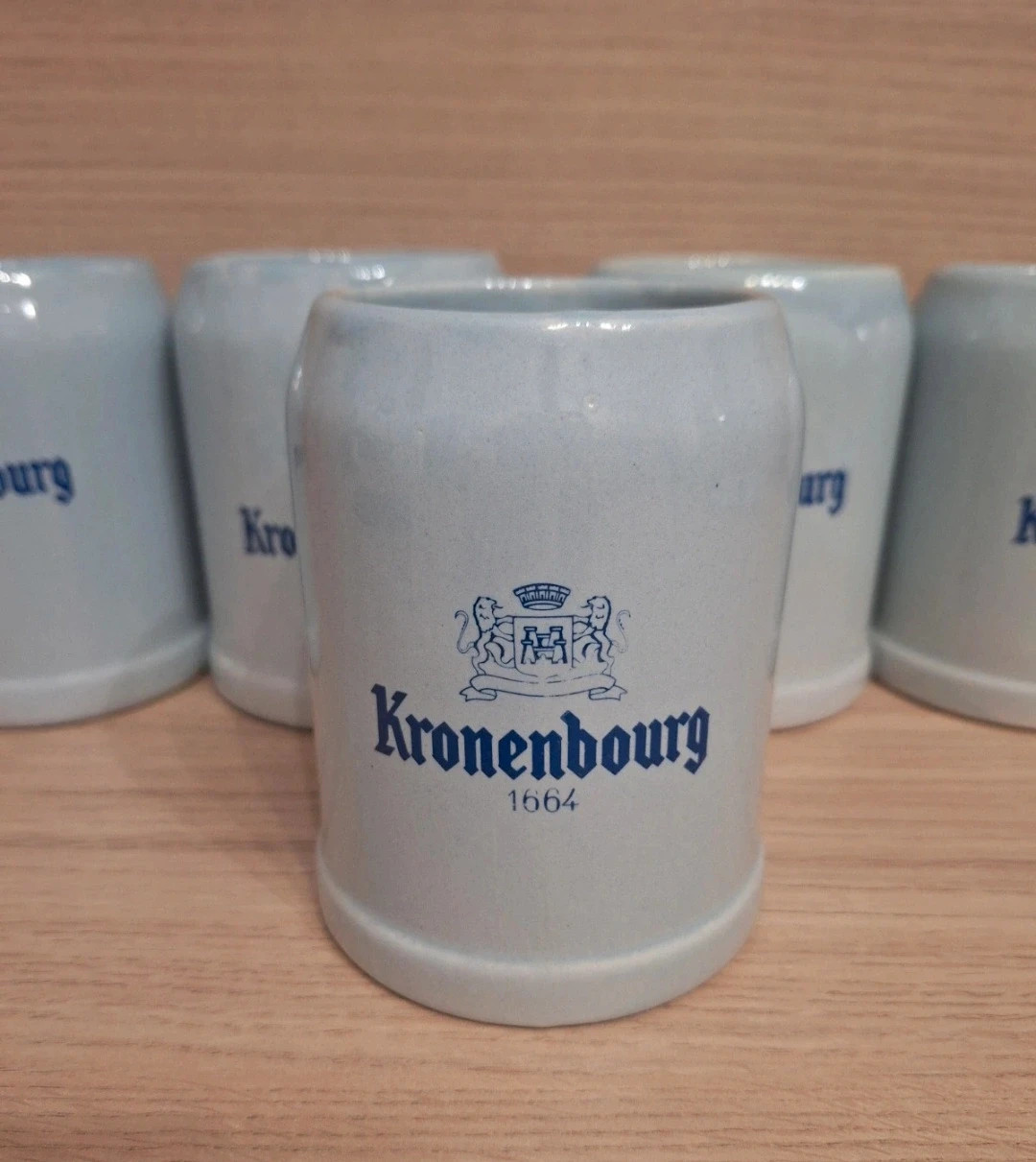 Lot de 5 chop a bière- kronenbourg- couleur bleu – Kronenbourg 3