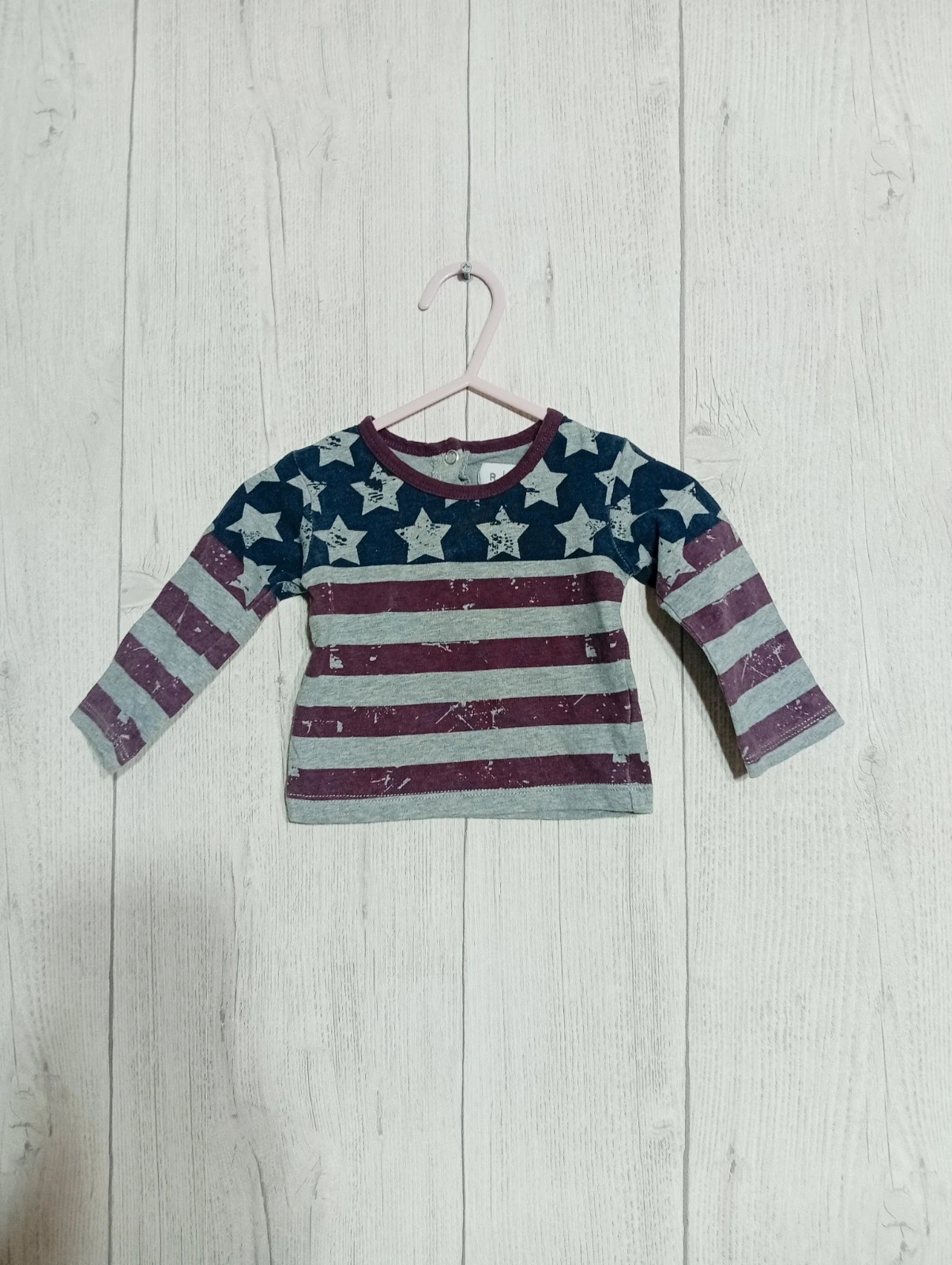 T-shirt fille -la redoute- taille 3 mois (60cm) - de couleur gris marine et violet